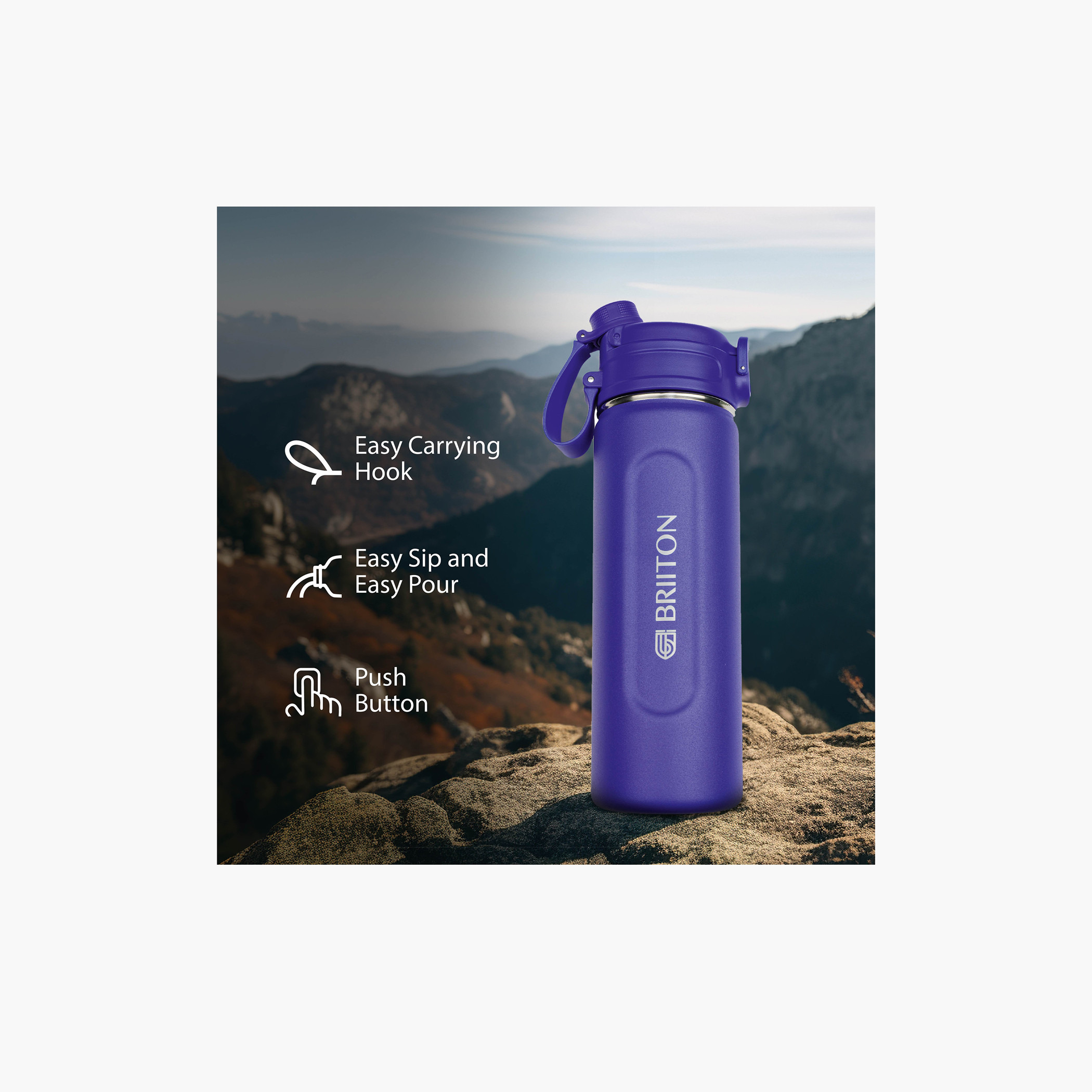Briiton Stainless Steel Insulated Water Bottle - 1 L-school-waterbottles-image-7