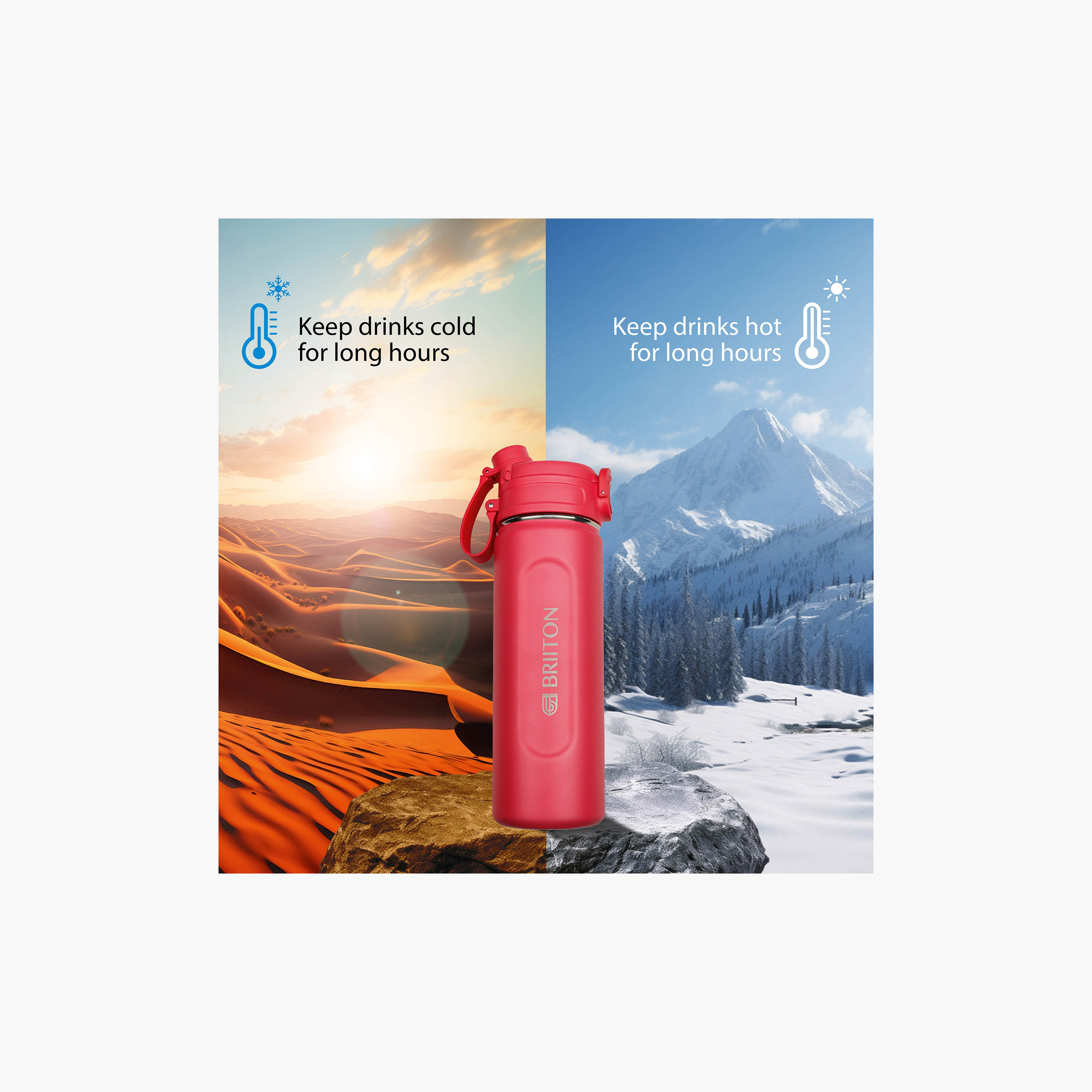 Briiton Stainless Steel Insulated Water Bottle - 1 L-school-waterbottles-image-29