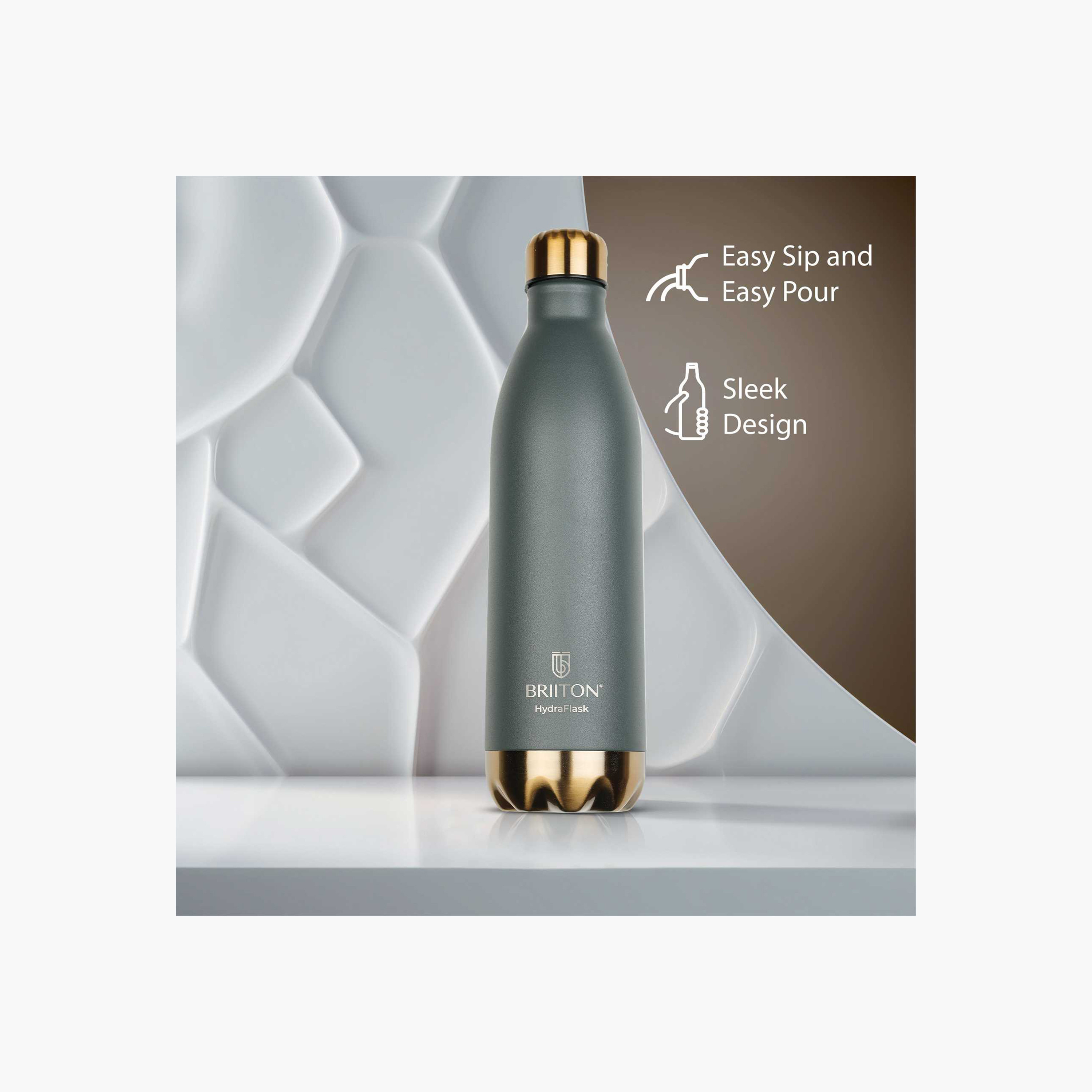 قارورة مياه ستانليس ستيل عازلة للحرارة بطبعات الشعار من بريتون - 750 مل-school-waterbottles-image-2