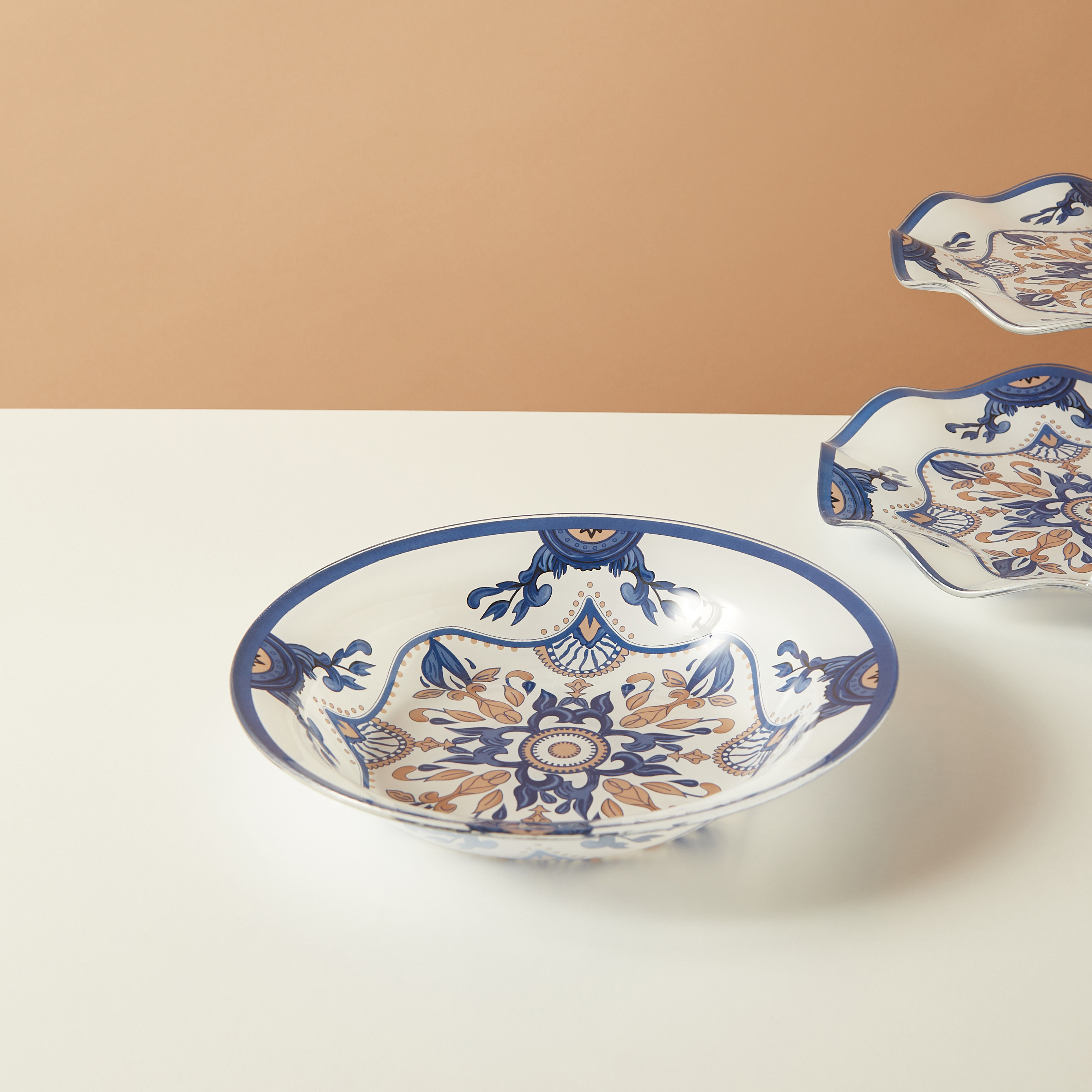 Dania Printed Glass Decorative Bowl - 24 cm-household-decor-vasesandbowls-image-1