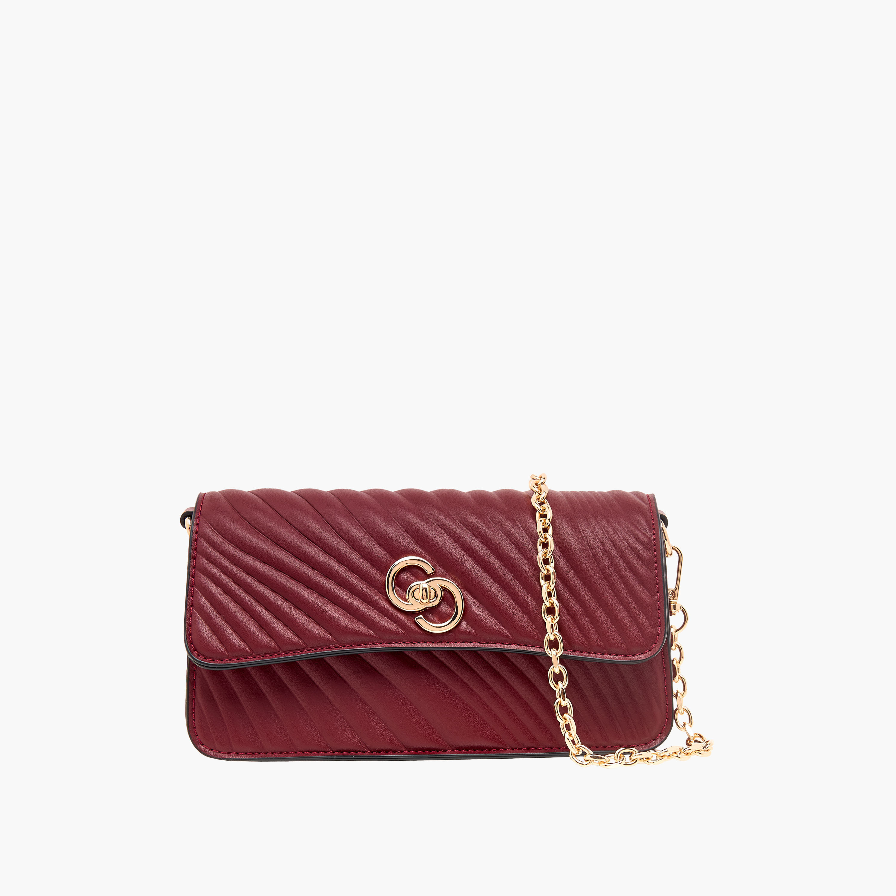 شنطة كروس بودي مبطنة بحزام قابل للفصل وقفل إغلاق تويست من سيليست-women-bagsandwallets-handbags-image-1