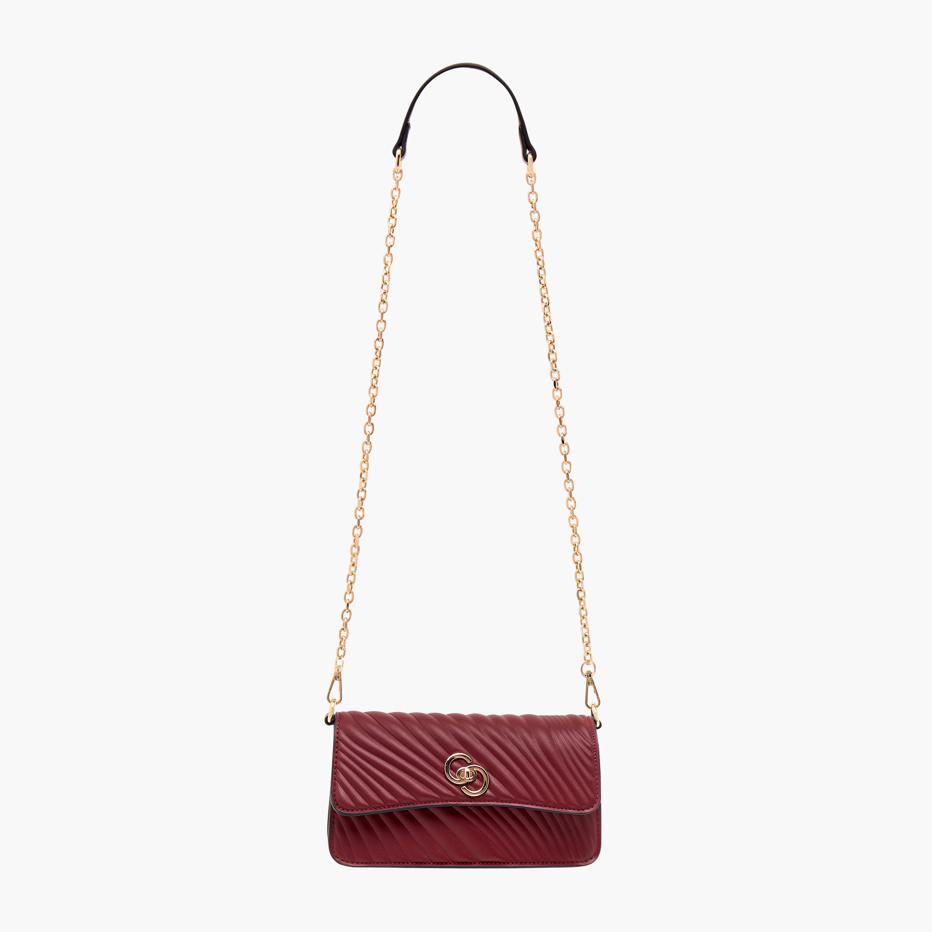 شنطة كروس بودي مبطنة بحزام قابل للفصل وقفل إغلاق تويست من سيليست-women-bagsandwallets-handbags-image-2