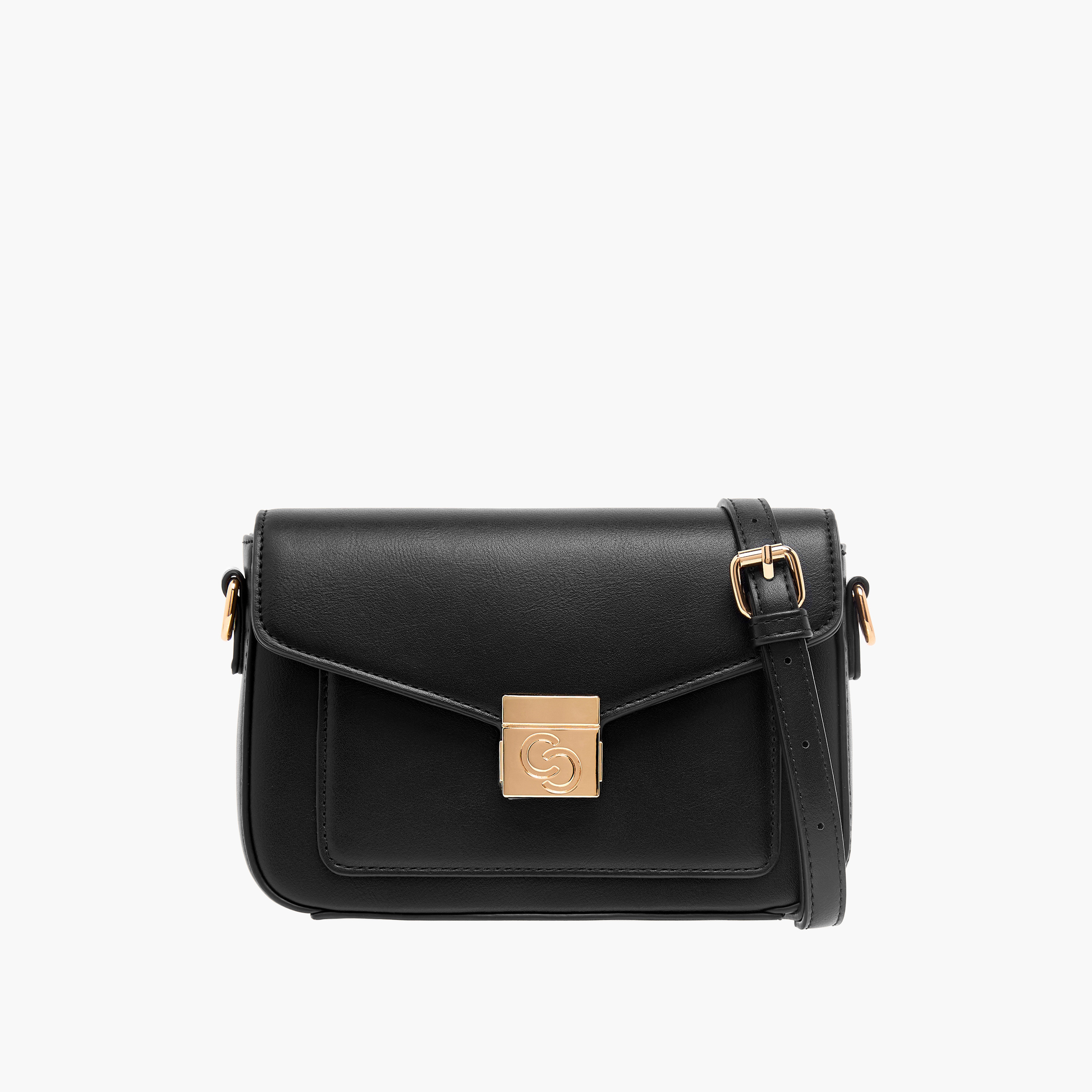 شنطة كروس بودي سادة بحزام قابل للتعديل وطية إغلاق من سيليست-women-bagsandwallets-handbags-image-1