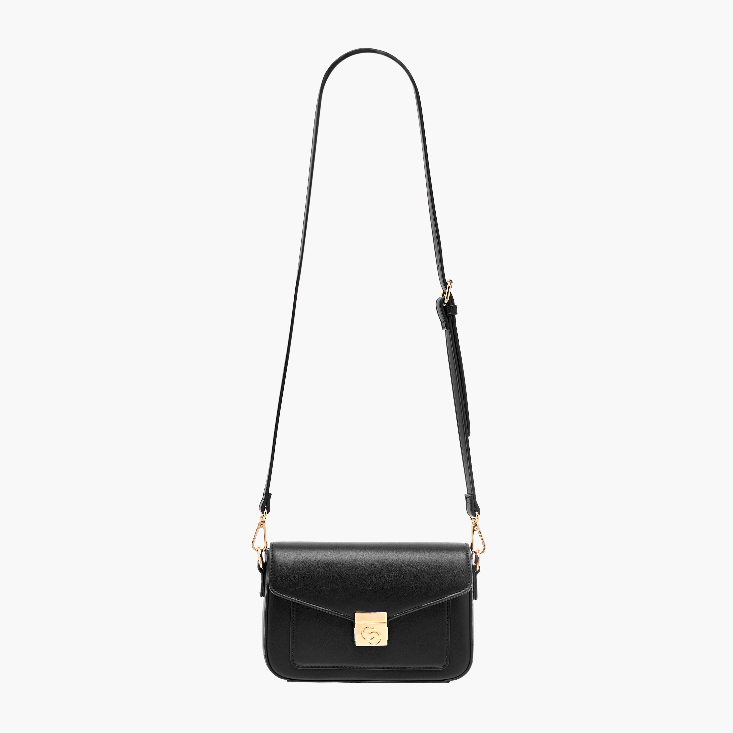 شنطة كروس بودي سادة بحزام قابل للتعديل وطية إغلاق من سيليست-women-bagsandwallets-handbags-image-2