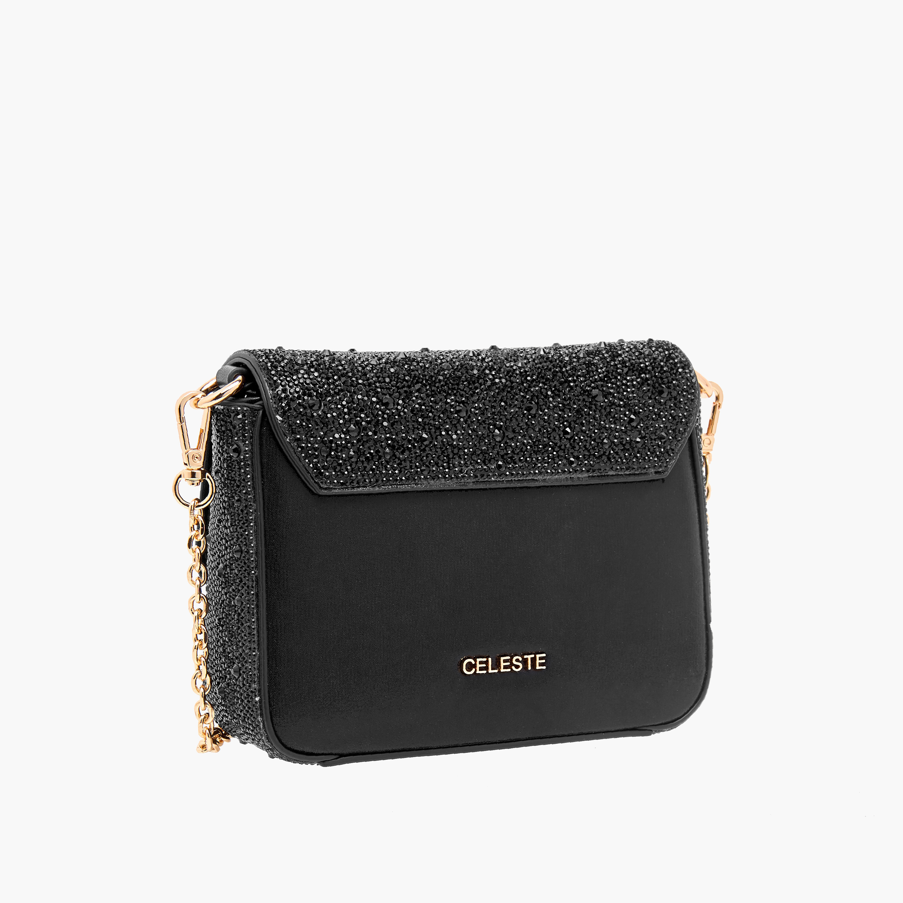 Celeste Embellished Crossbody Bag with Flap Closure and Adjustable Strap-women-bagsandwallets-handbags-image-3