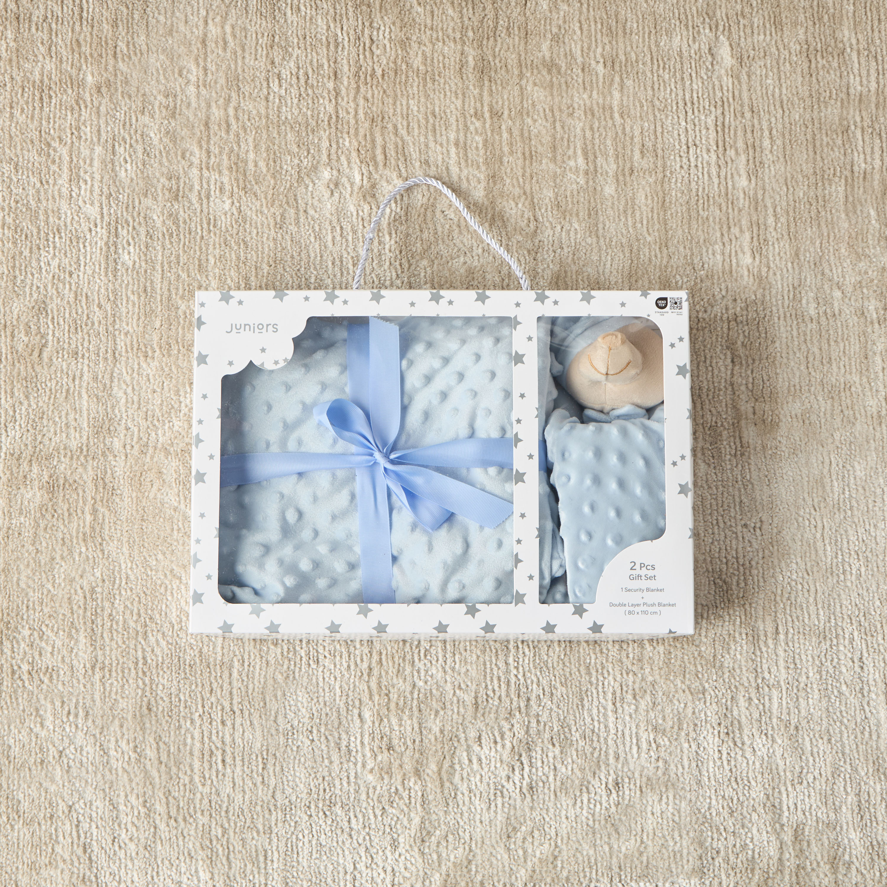 مجموعة هدايا بطانية ولعبة مخملية على شكل دب من جونيورز-baby-nursery-blanketsandswaddles-blanketsandquilts-image-1