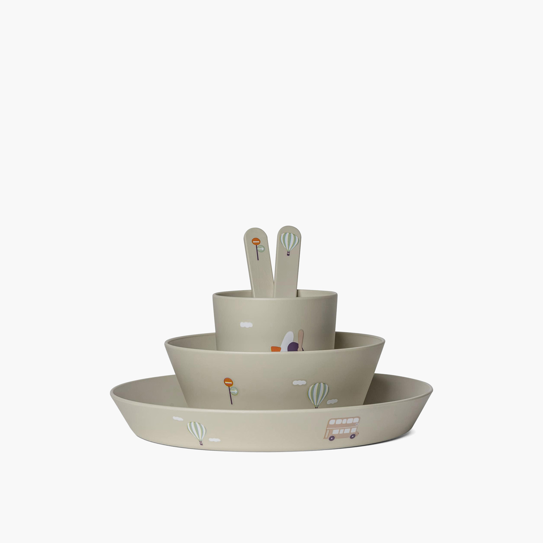 Citron Vehicle Print Bio Based Tableware Set-baby-feeding-mealtimeessentials-image-1