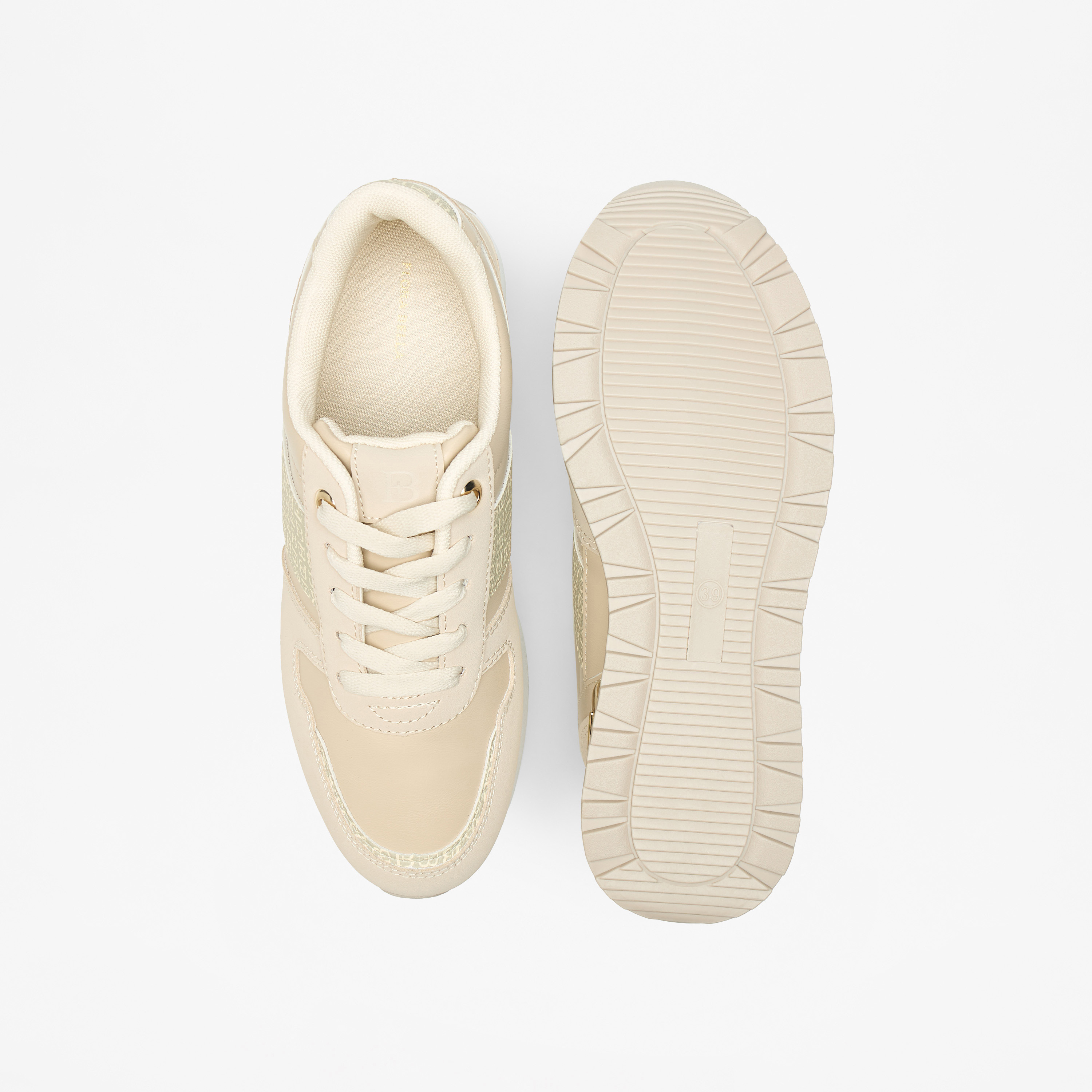 Flora Bella Monogram Panelled Lace-Up Ankle Sneakers with Metallic Detail-women-shoes-sneakers-image-4