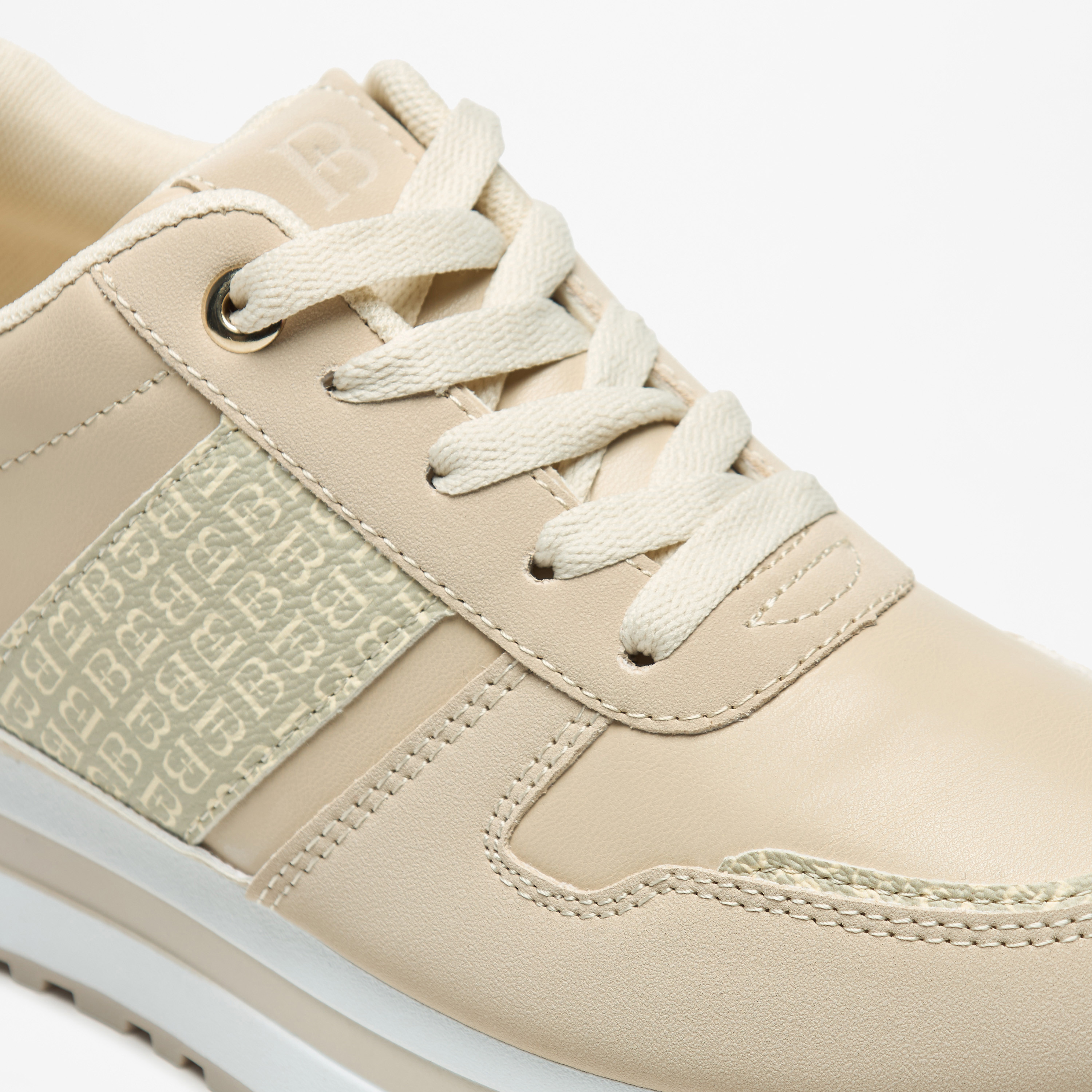 Flora Bella Monogram Panelled Lace-Up Ankle Sneakers with Metallic Detail-women-shoes-sneakers-image-5