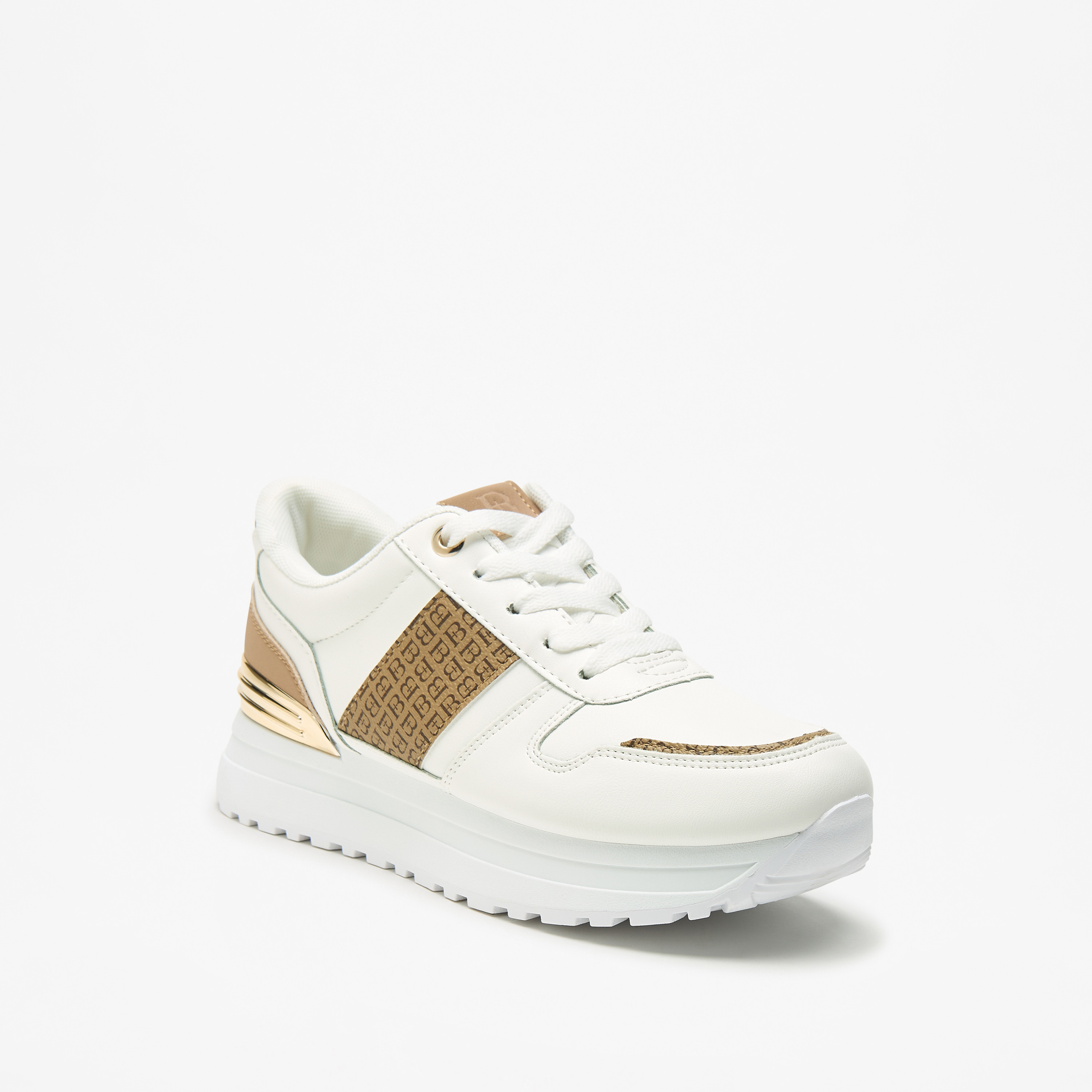 Flora Bella Monogram Panelled Lace-Up Ankle Sneakers with Metallic Detail-women-shoes-sneakers-image-6