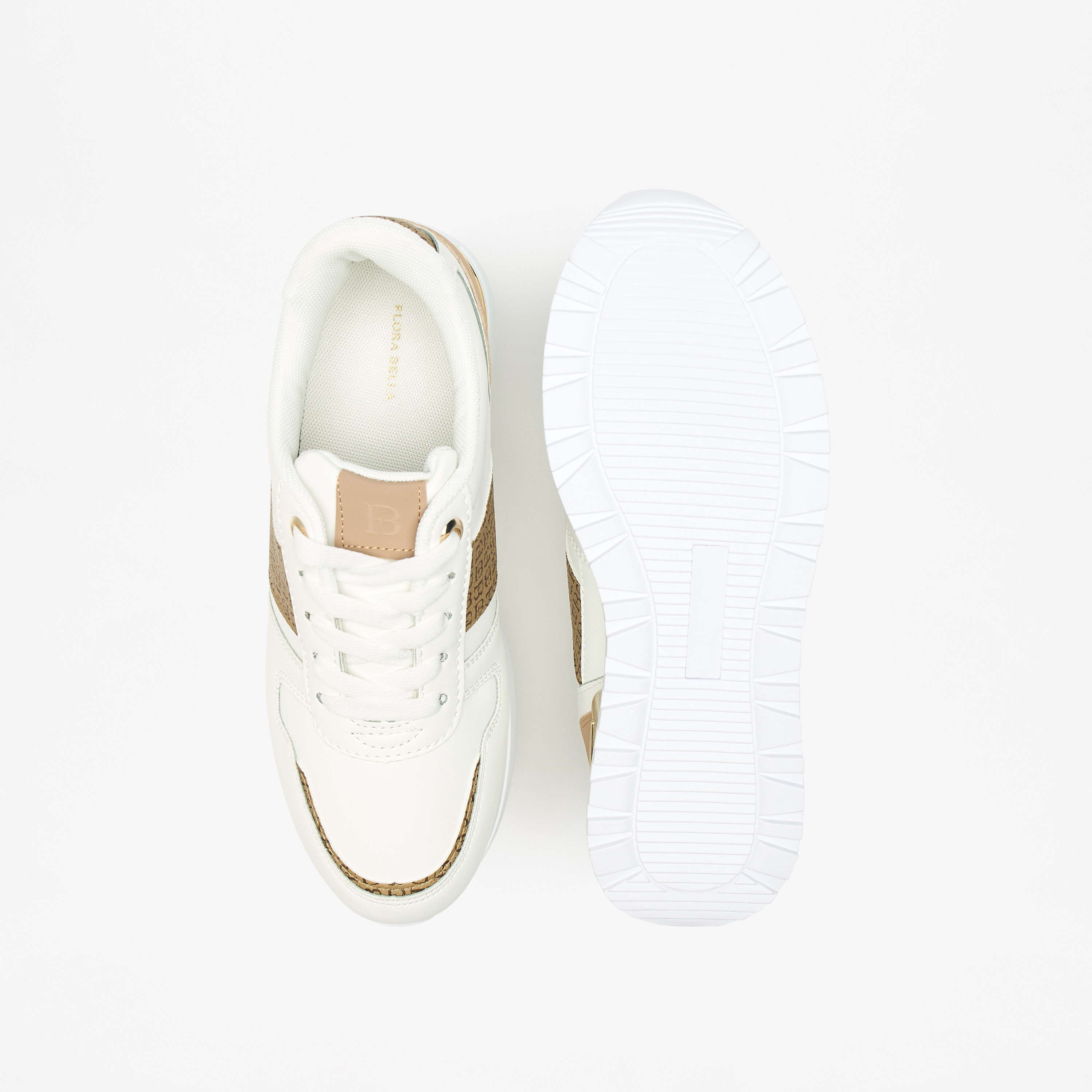Flora Bella Monogram Panelled Lace-Up Ankle Sneakers with Metallic Detail-women-shoes-sneakers-image-9