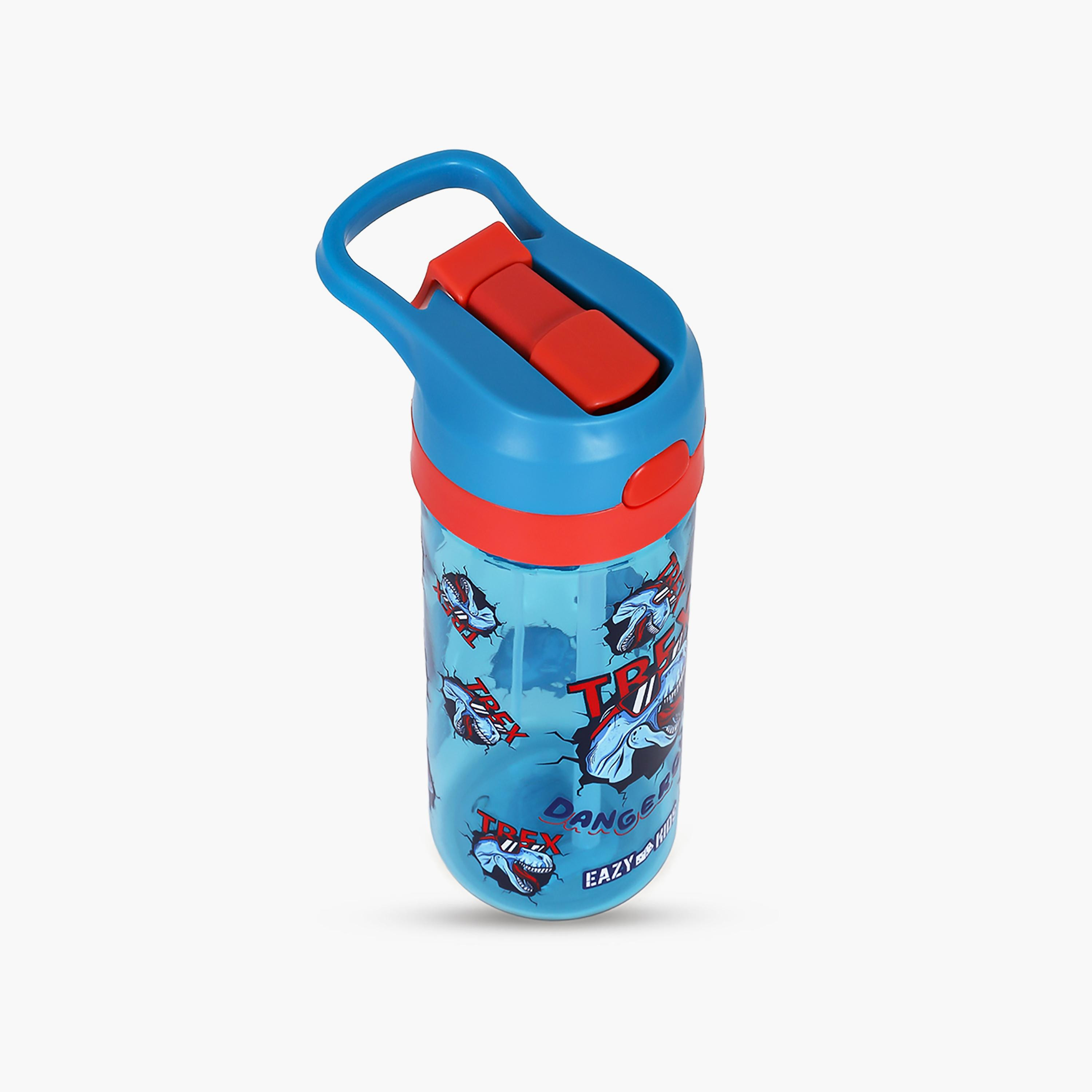 زجاجة مياه تريتان مع بخاخ من إيزي كيدز، دينو، أزرق، 420 مل-school-waterbottles-image-5