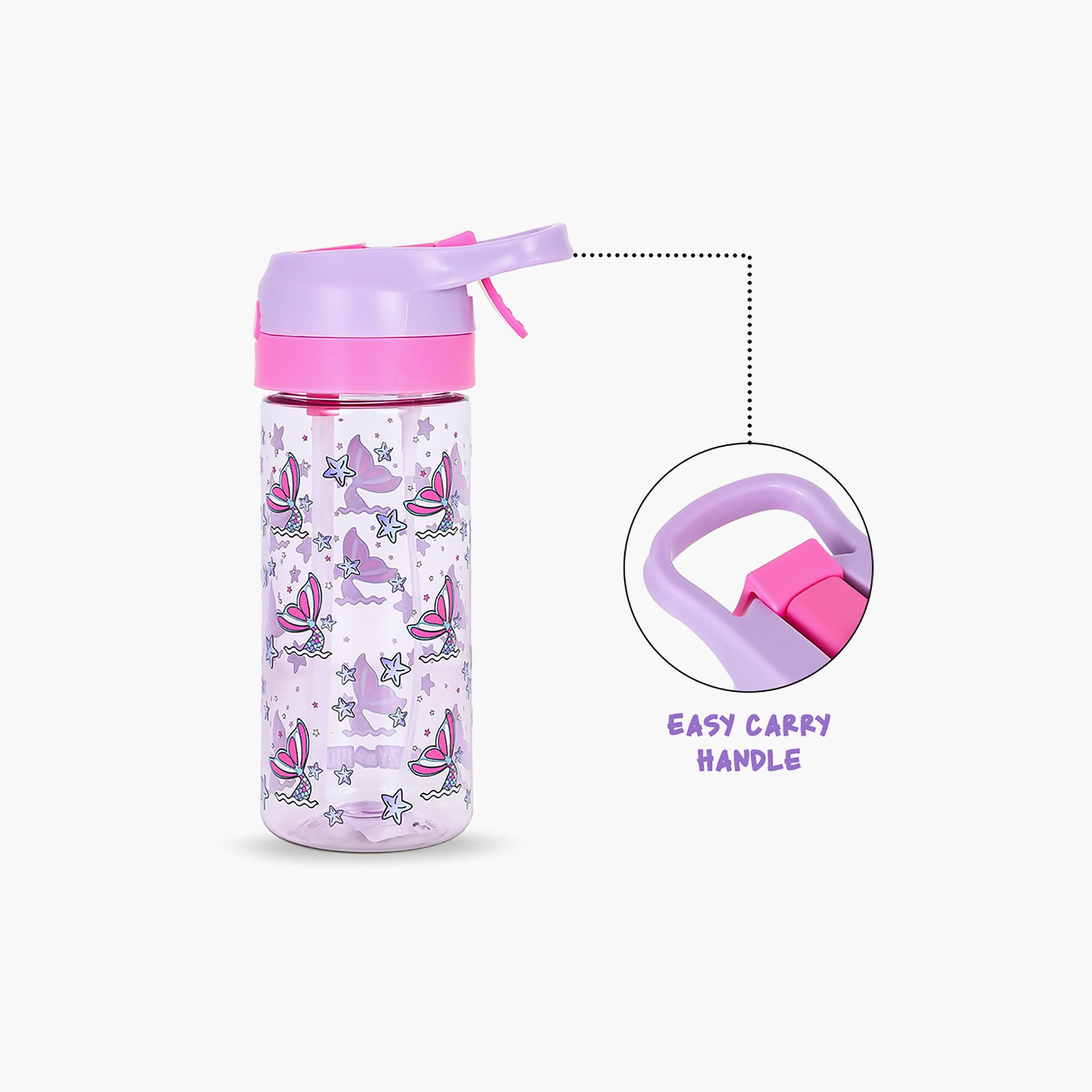 Eazy Kids Tritan Water Bottle with Spray Mermaid, Pink, 420ml-school-waterbottles-image-2
