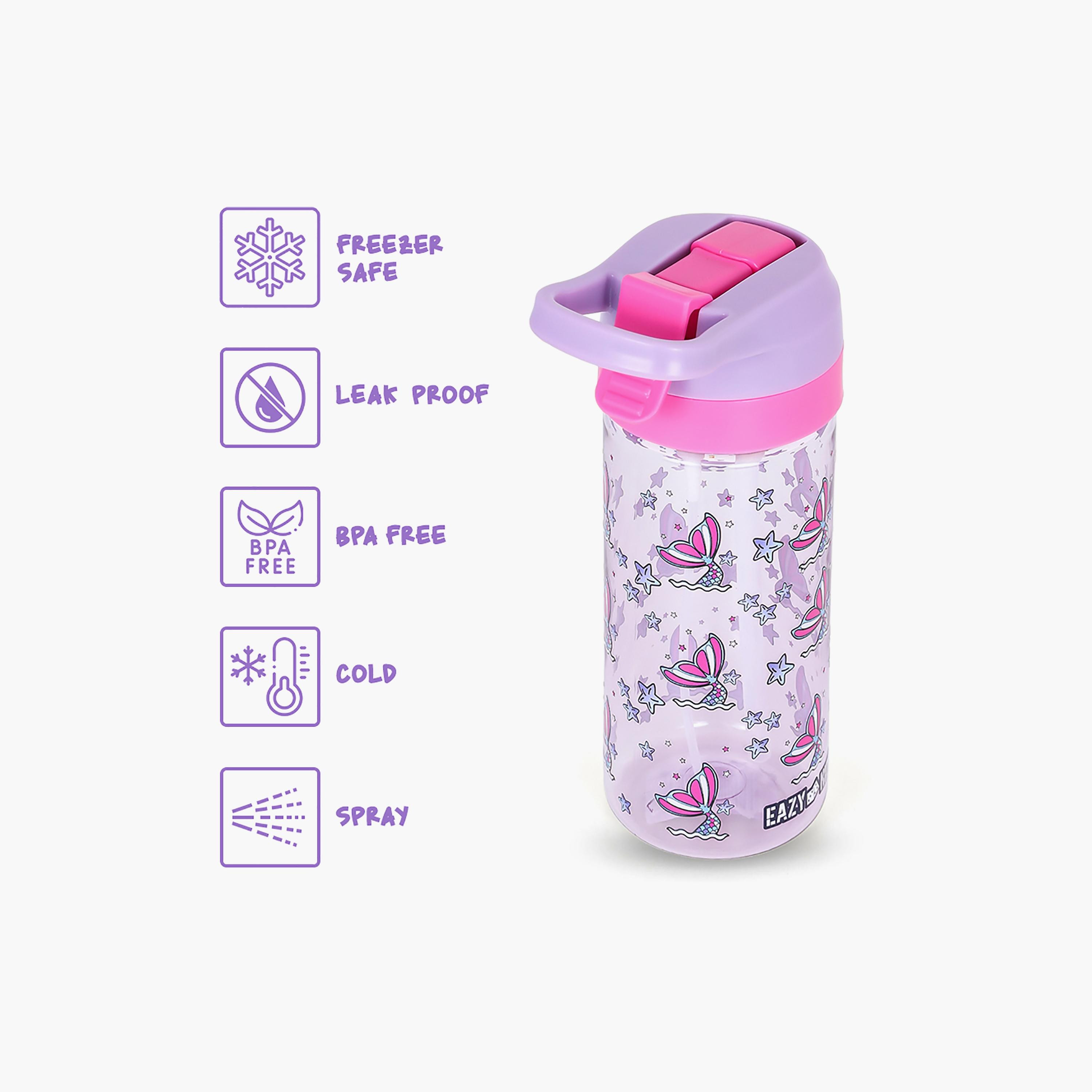 زجاجة مياه تريتان مع بخاخ من إيزي كيدز، حورية البحر، وردي، 420 مل-school-waterbottles-image-3