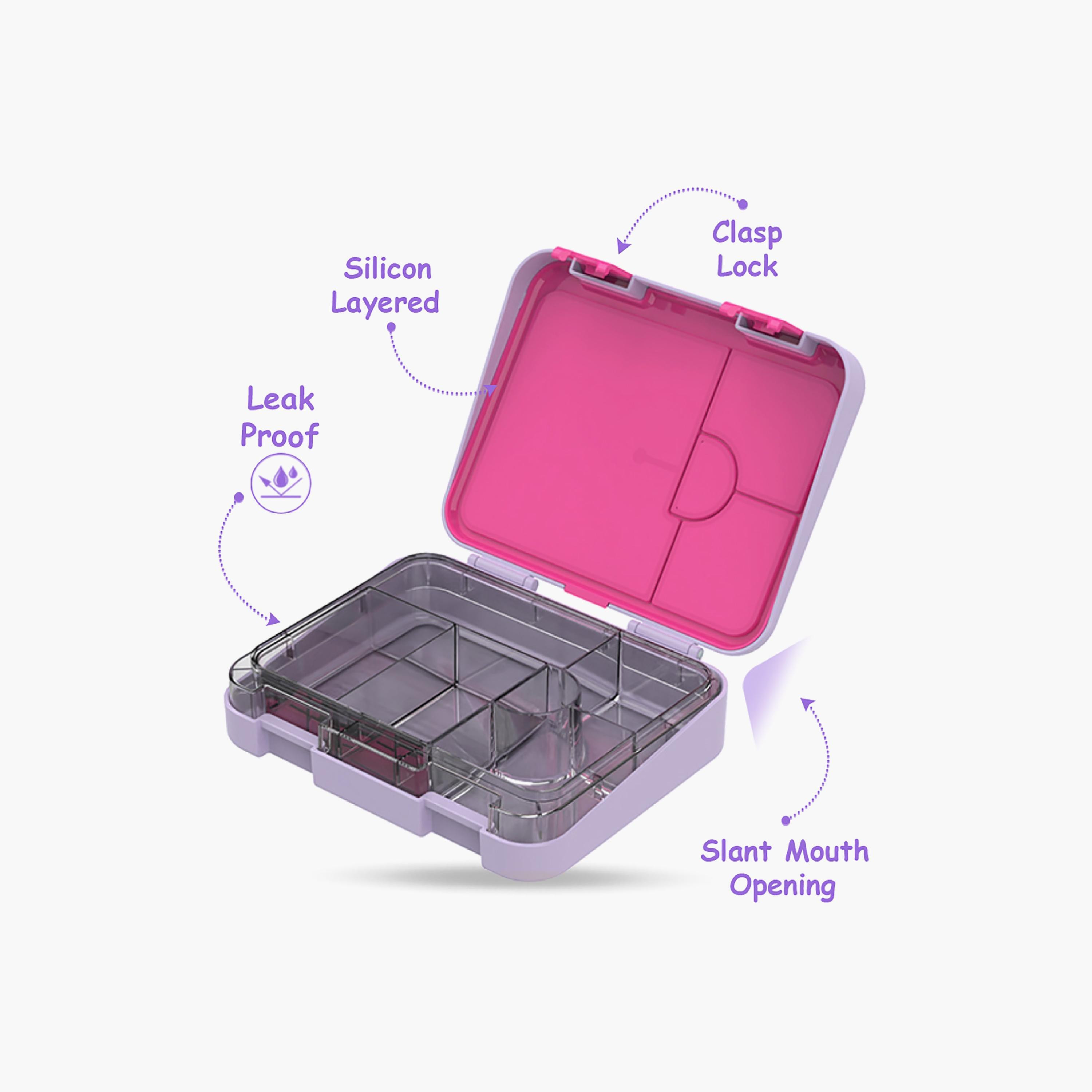 Eazy Kids 6 & 4 Convertible Bento Lunch Box with Sandwich Cutter Set, Mermaid, Purple-school-lunchessentials-lunchboxes-image-3