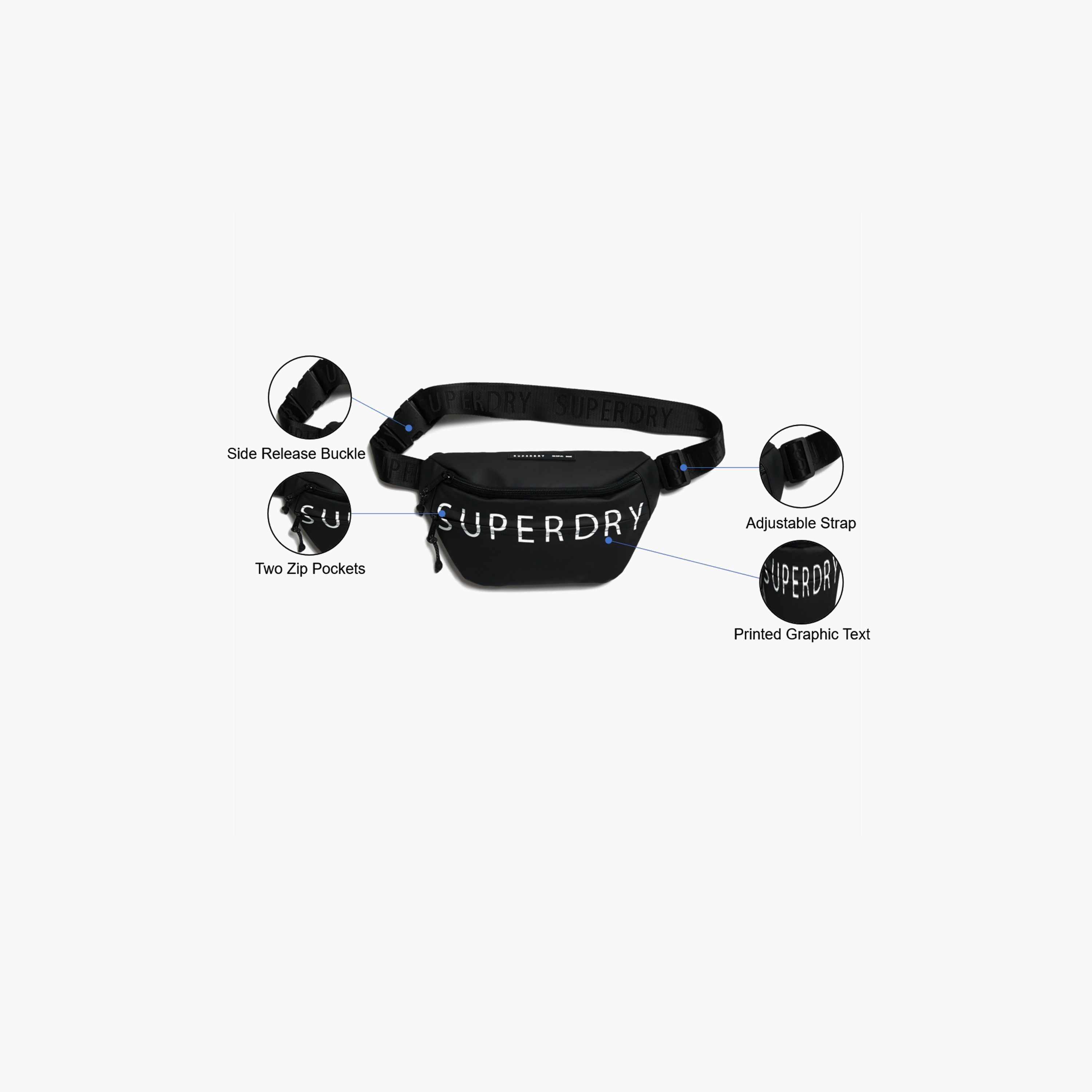 حقائب خصر للمهرجانات من Superdry Tarp مع سحاب وحزام قابل للتعديل-men-bags-image-2
