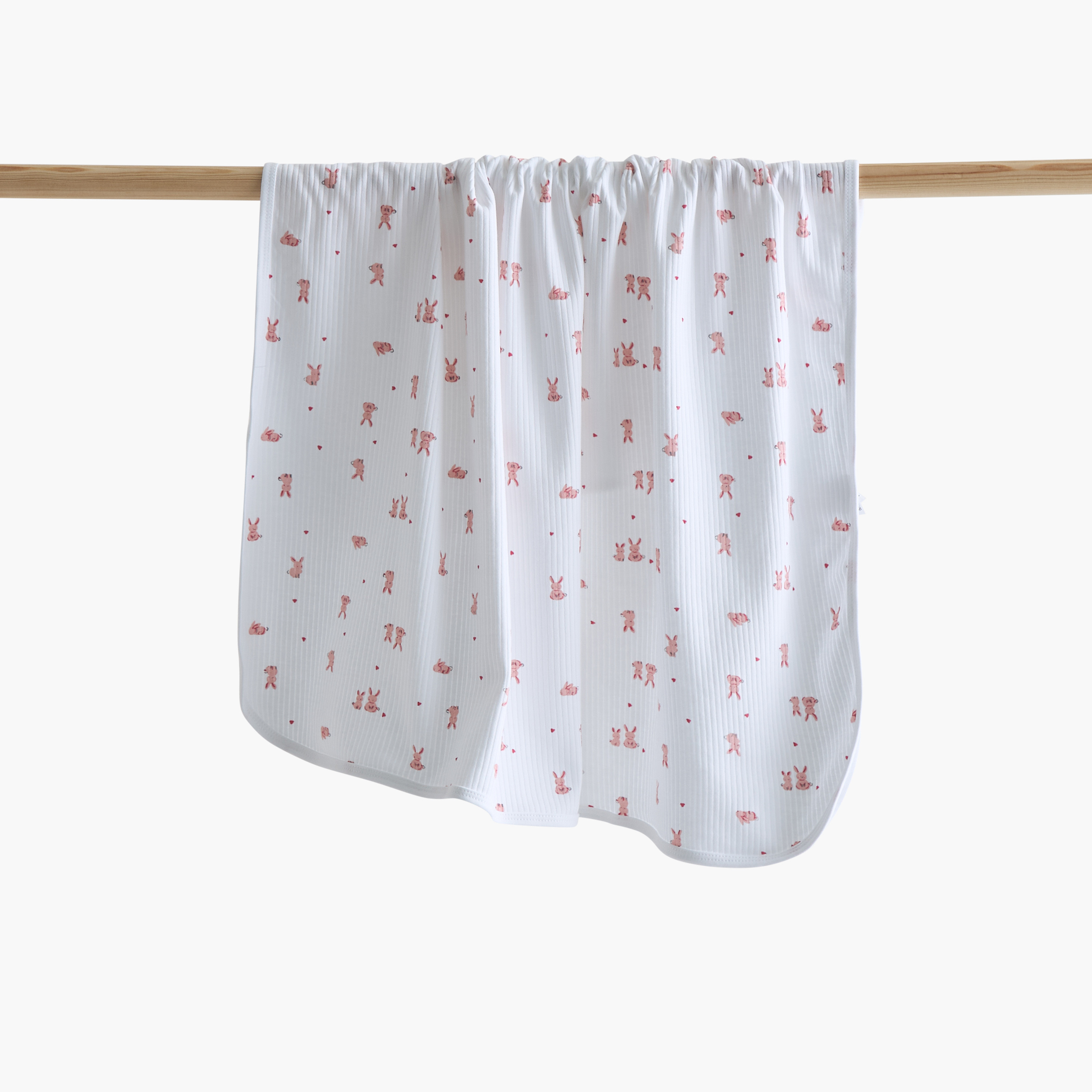 Juniors All-Over Bunny Print Receiving Blanket - 70x70 cm-baby-nursery-blanketsandswaddles-receivingblankets-image-1