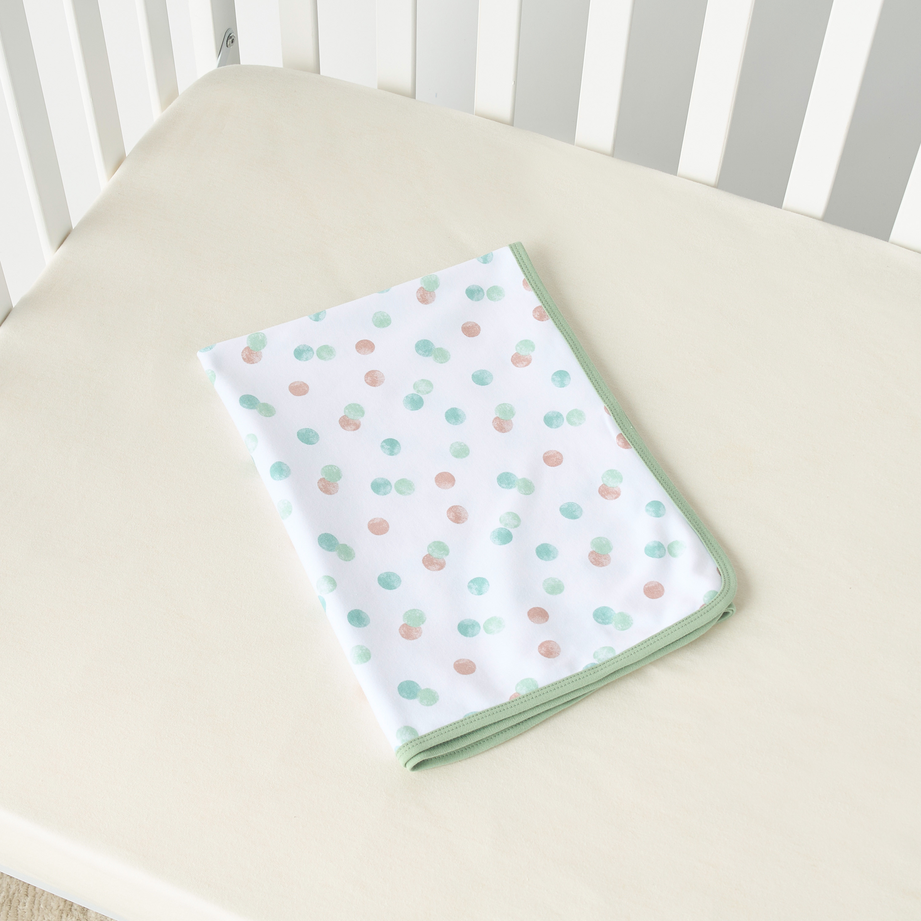 Juniors All-Over Dots Print Cotton Receiving Blanket - 70x70 cms-baby-nursery-blanketsandswaddles-receivingblankets-image-4