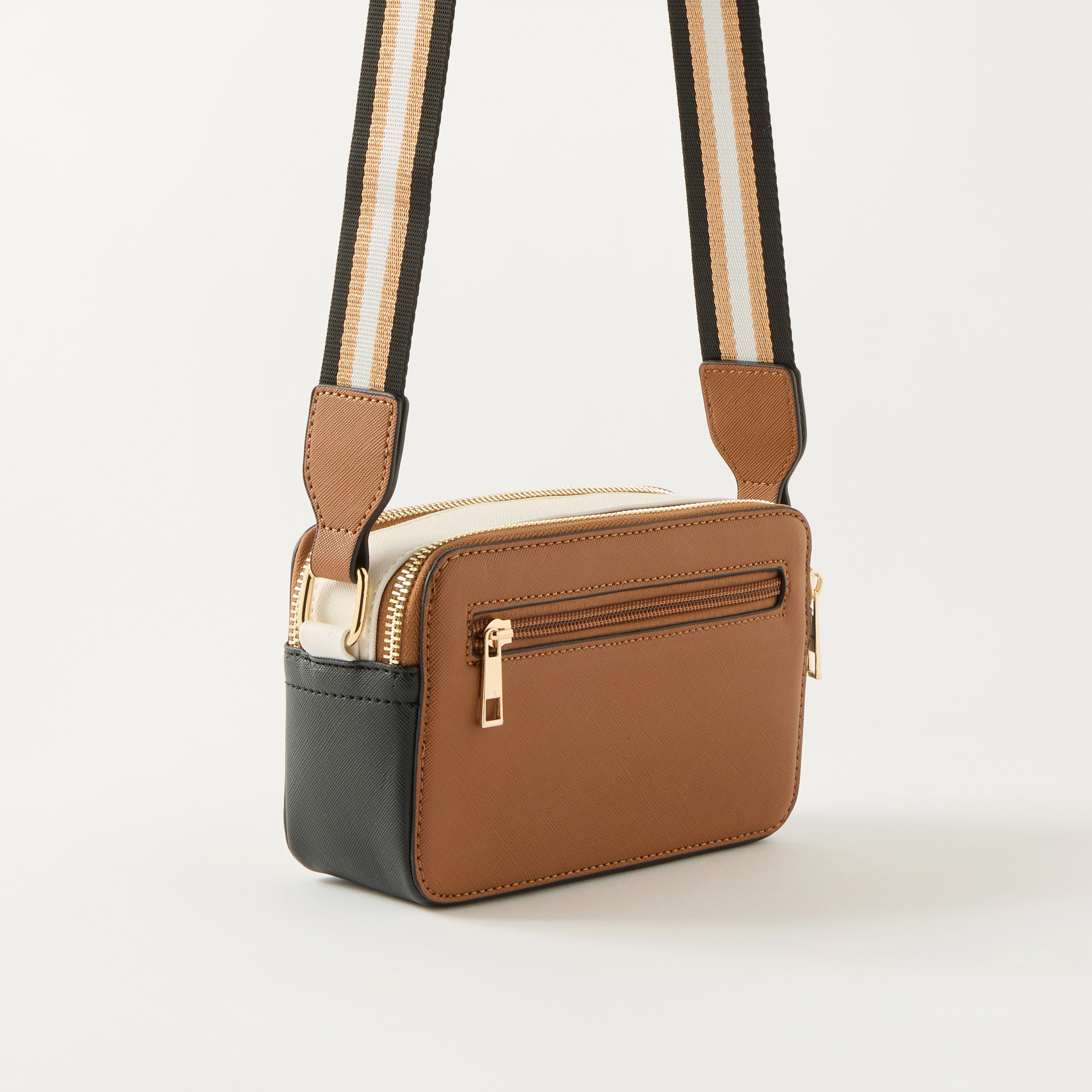 شنطة كروس بودي بقوالب ملونة وسحاب إغلاق من ساشا-women-bagsandwallets-handbags-image-3