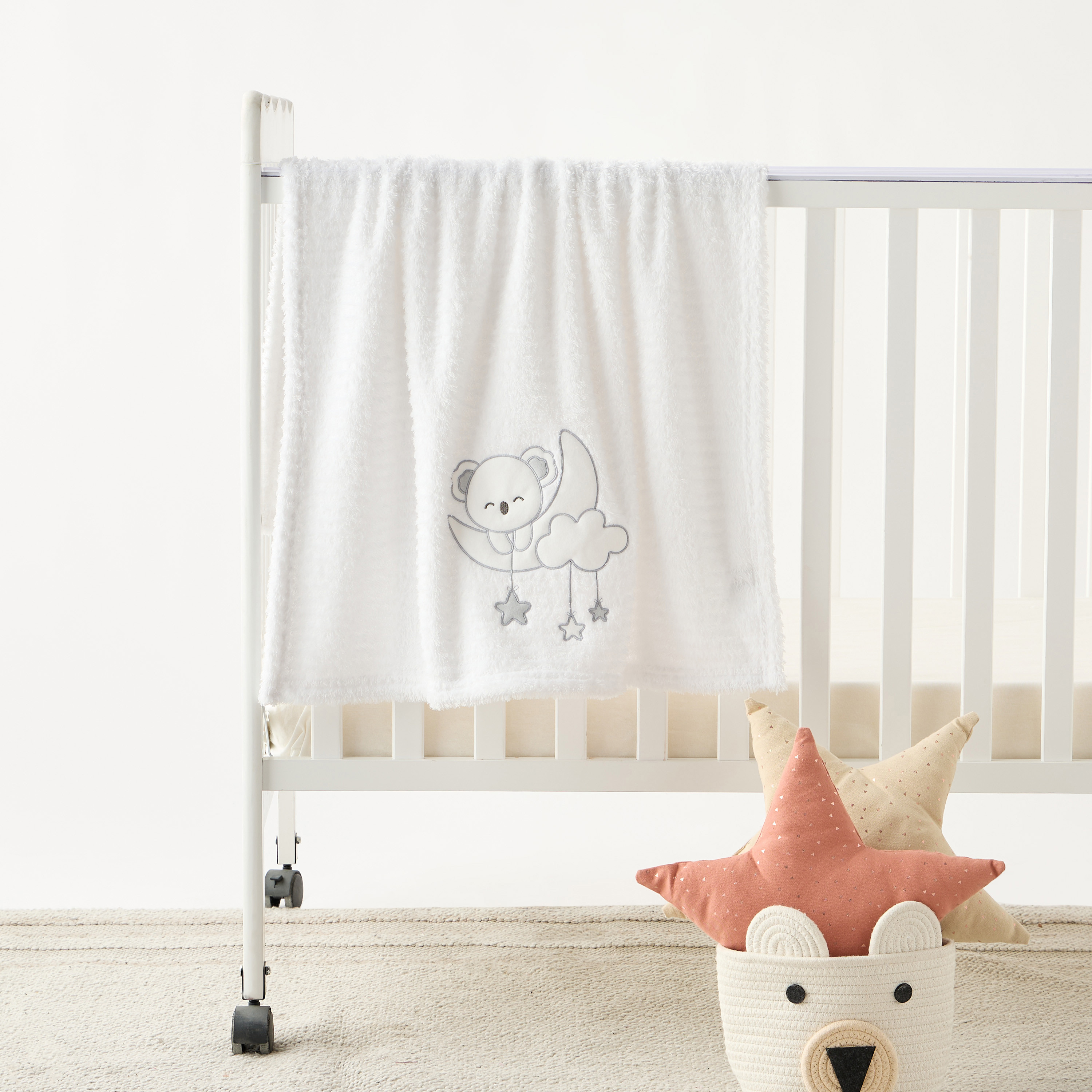 Juniors Polyboa Applique Detail Raschel Blanket - 76x102 cm-baby-nursery-blanketsandswaddles-blanketsandquilts-image-1