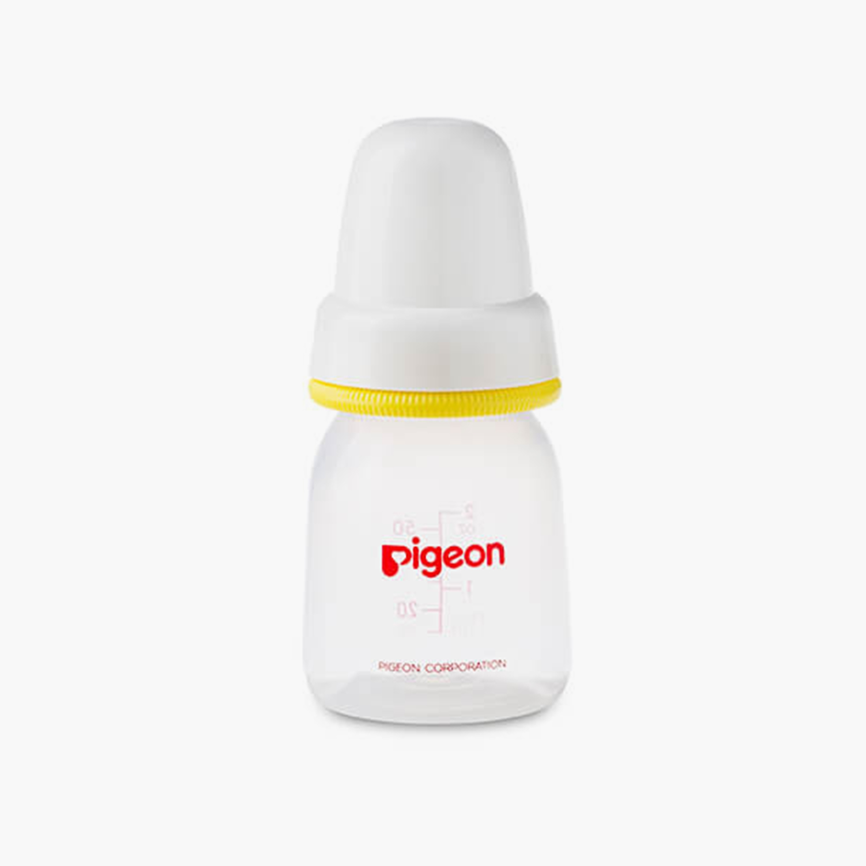 زجاجة رضاعة بغطاء بيضاء ورقبة رفيعة من بيجون، أصفر، 50 مل-baby-feeding-feedingbottles-bottlesandteats-image-1