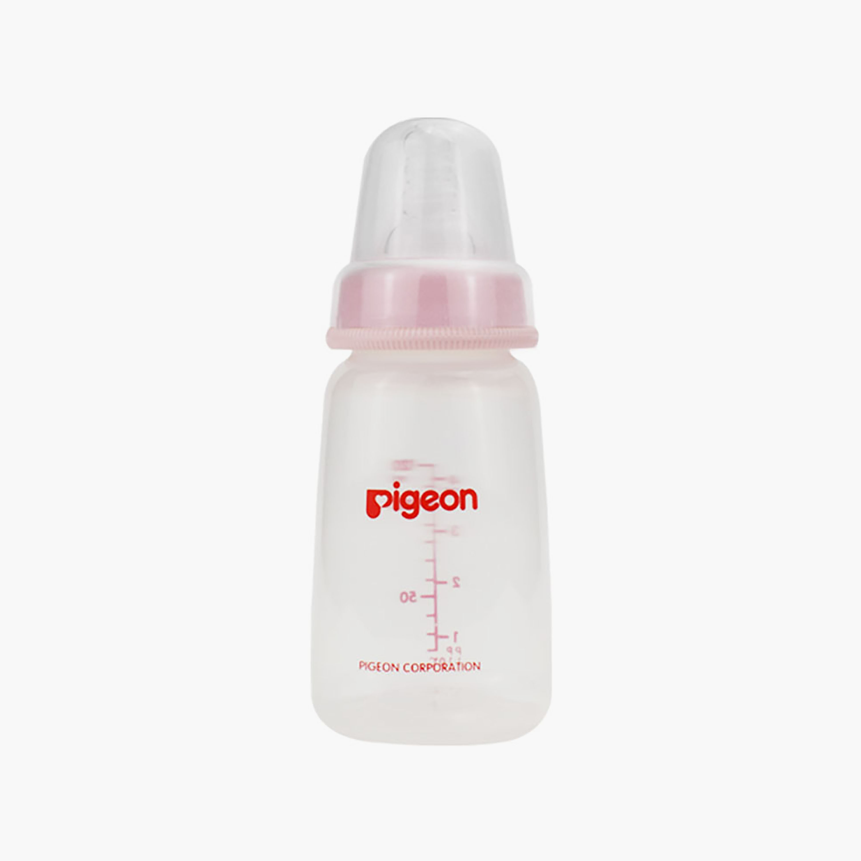زجاجة رضاعة بغطاء شفافة ورقبة رفيعة من بيجون، 120 مل، وردي-baby-feeding-feedingbottles-bottlesandteats-image-1