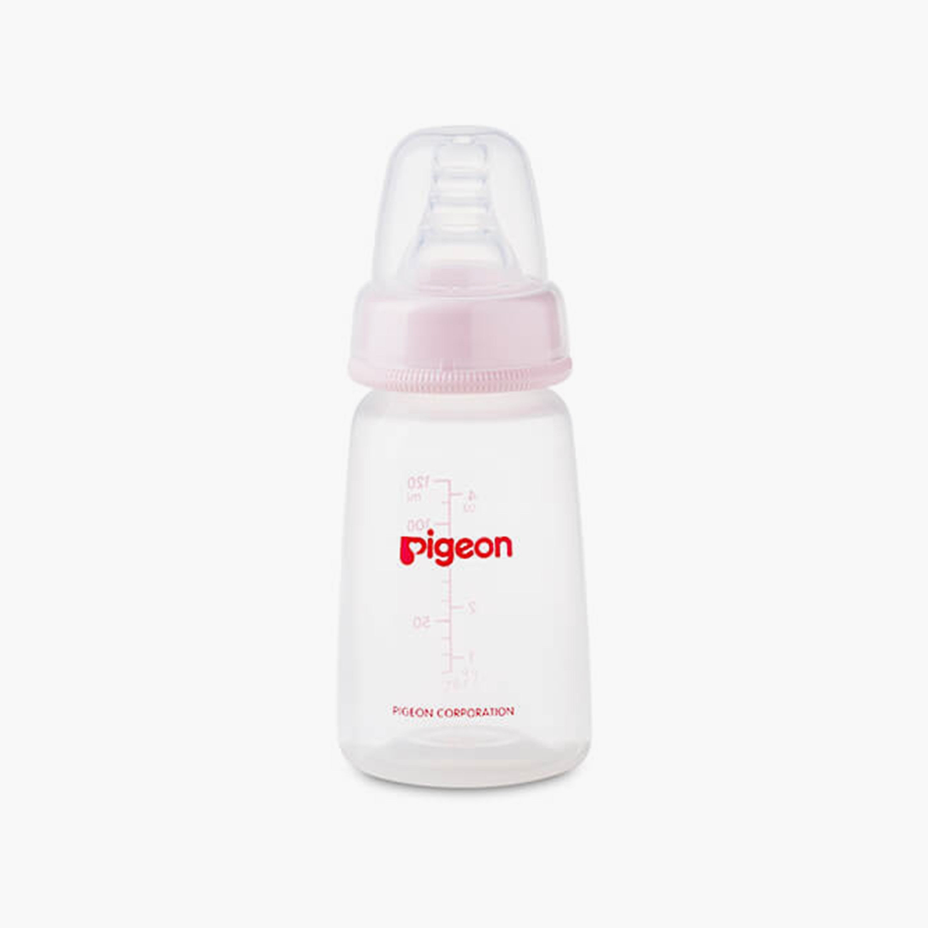 زجاجة رضاعة بغطاء شفافة ورقبة رفيعة من بيجون، أحمر، 120 مل-baby-feeding-feedingbottles-bottlesandteats-image-1