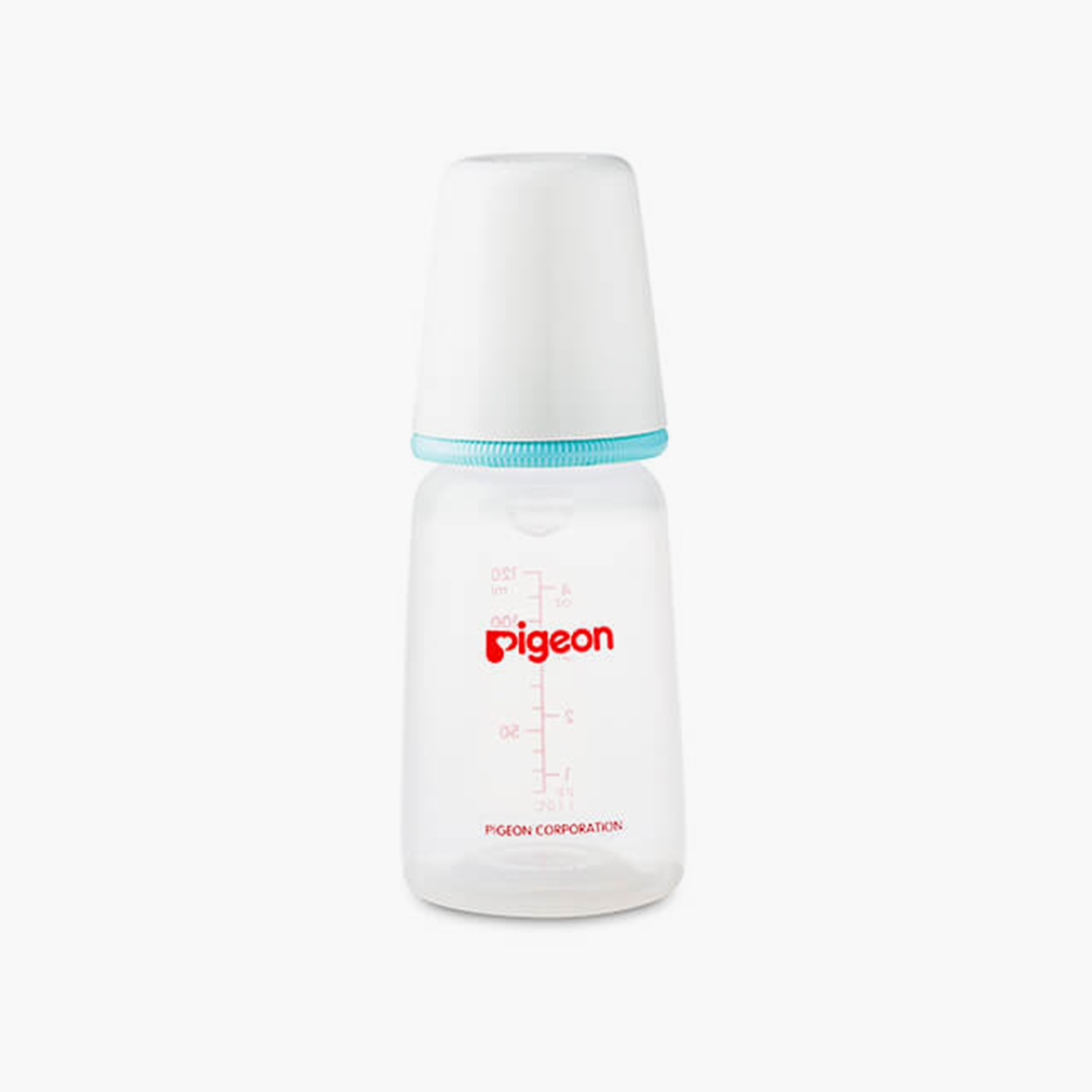 Pigeon Slim Neck White Cap Feeding Bottle, Sky Blue, 120 ml-baby-feeding-feedingbottles-bottlesandteats-image-1
