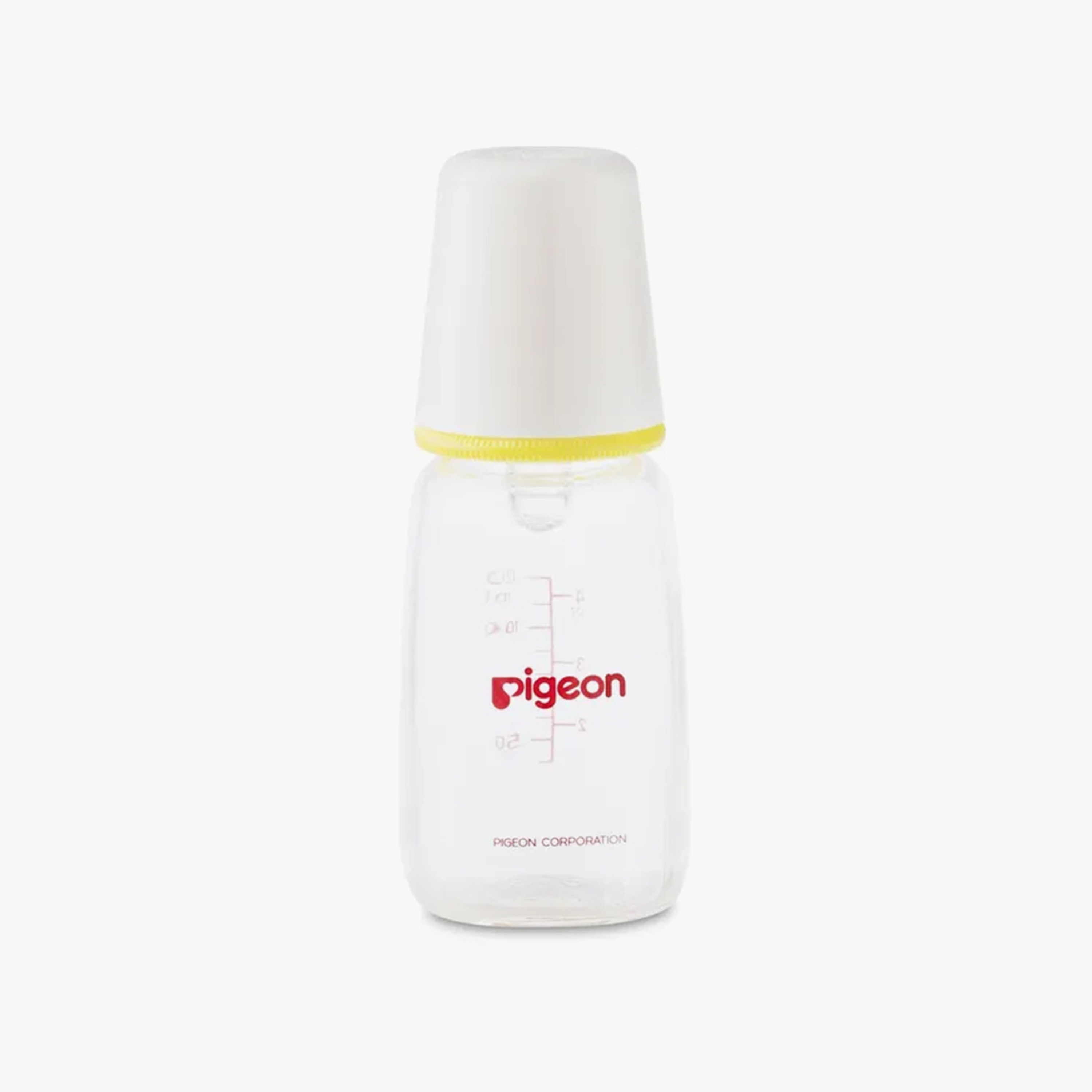 Pigeon Slim Neck White Cap Feeding Bottle, Yellow, 120 ml-baby-feeding-feedingbottles-bottlesandteats-image-1