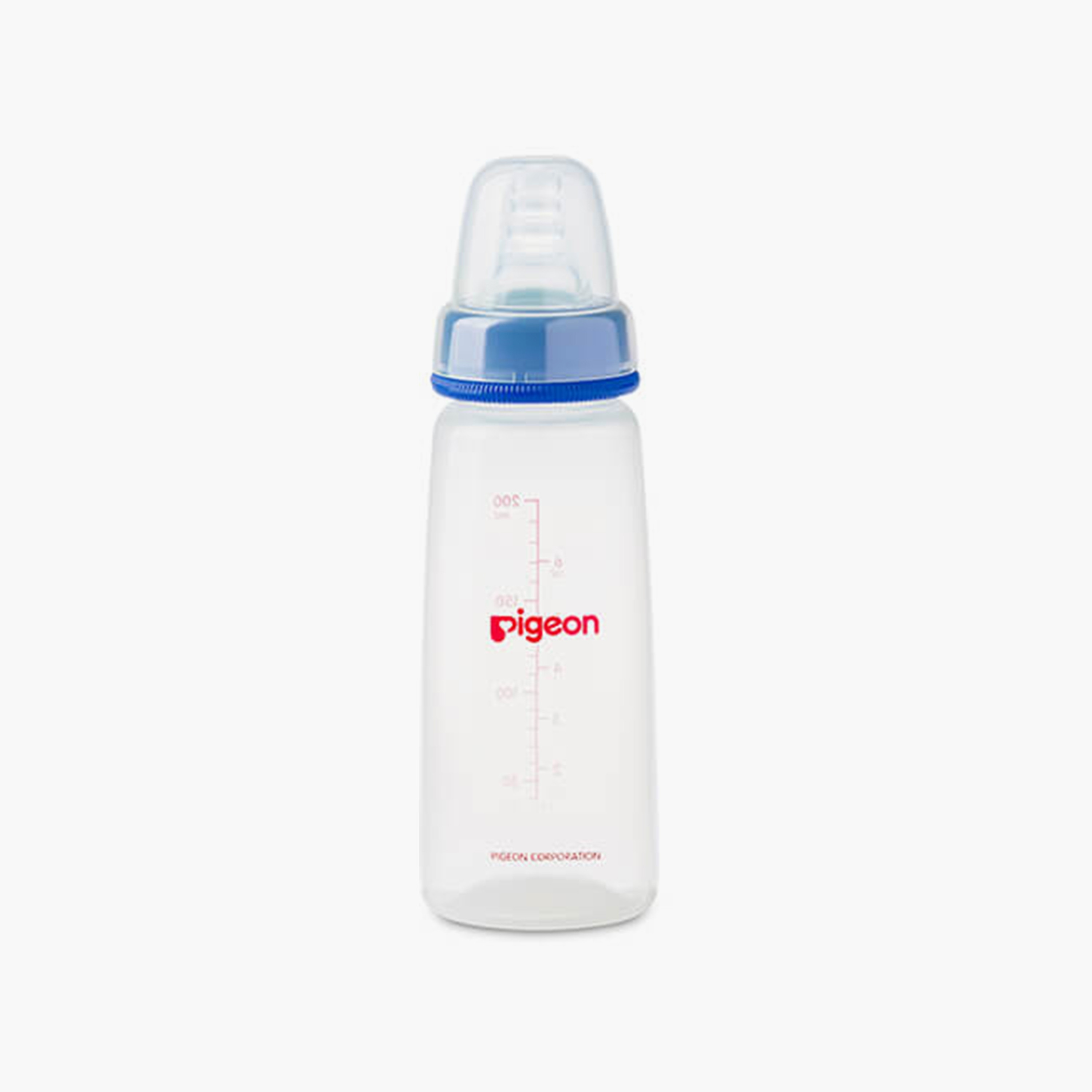 Pigeon Slim Neck Clear Cap Feeding Bottle - Blue - 200 ml-baby-feeding-feedingbottles-bottlesandteats-image-1