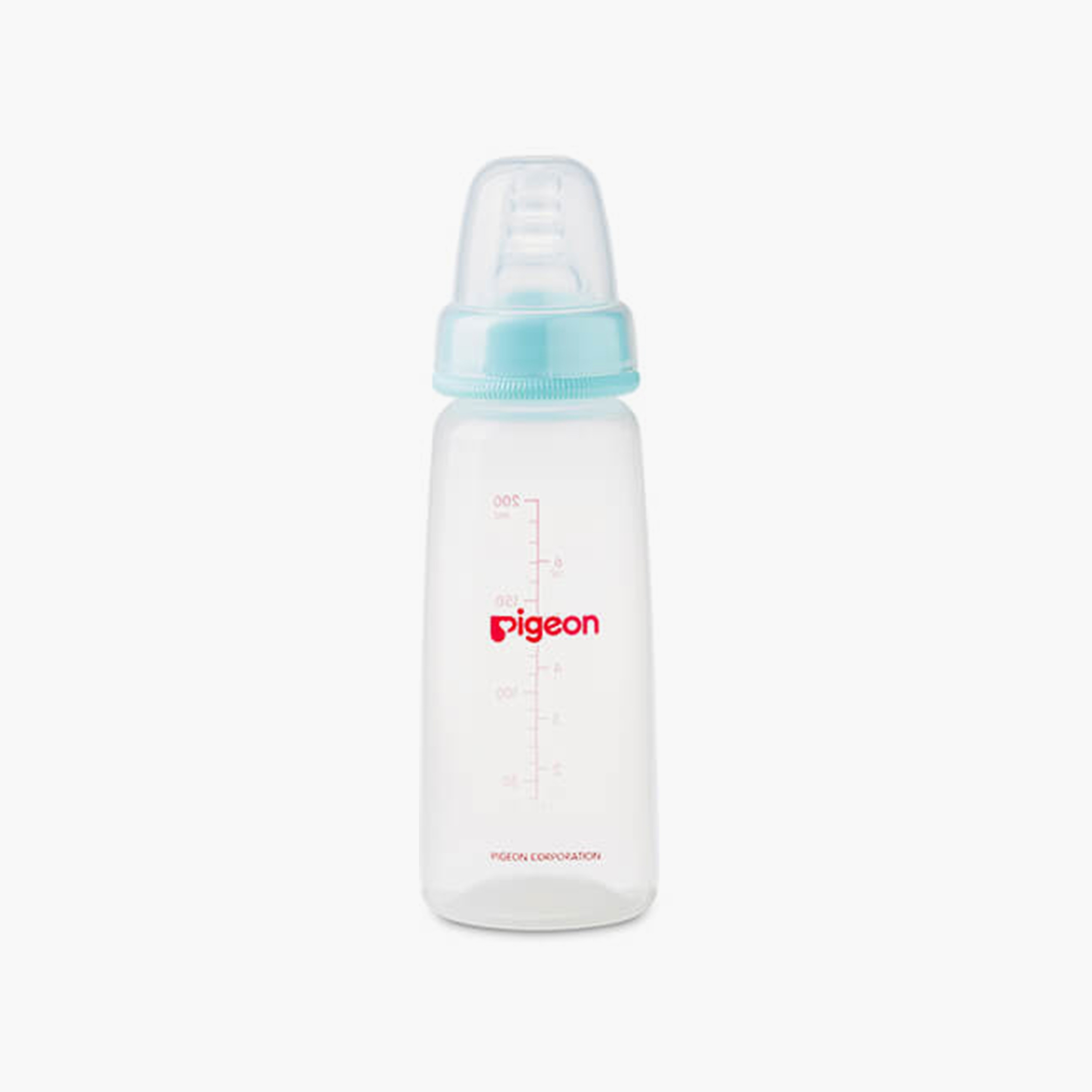 Pigeon Slim Neck Clear Cap Feeding Bottle - Sky Blue - 200 ml-baby-feeding-feedingbottles-bottlesandteats-image-1