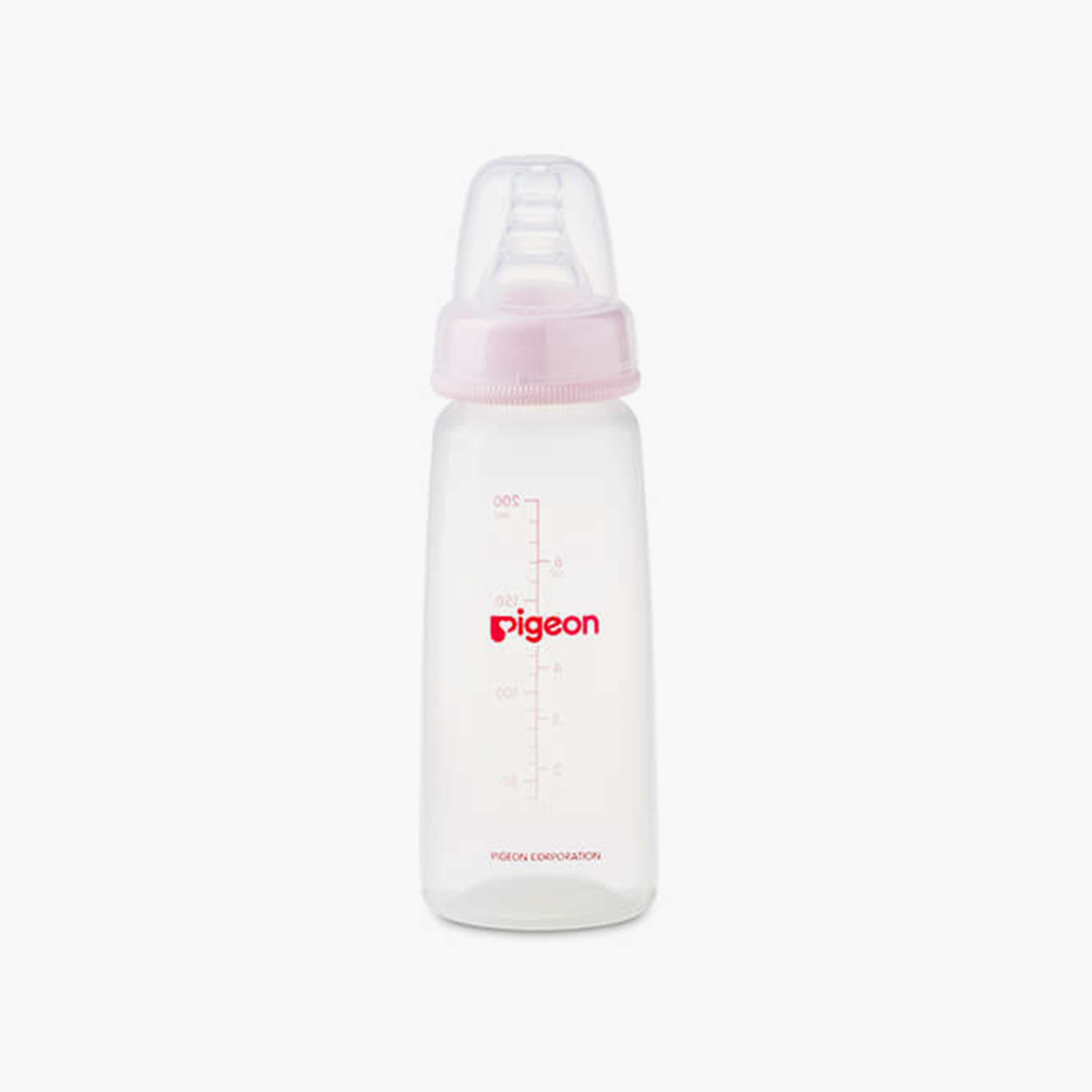 زجاجة رضاعة بغطاء شفافة ورقبة رفيعة من بيجون، وردي، 200 مل-baby-feeding-feedingbottles-bottlesandteats-image-1