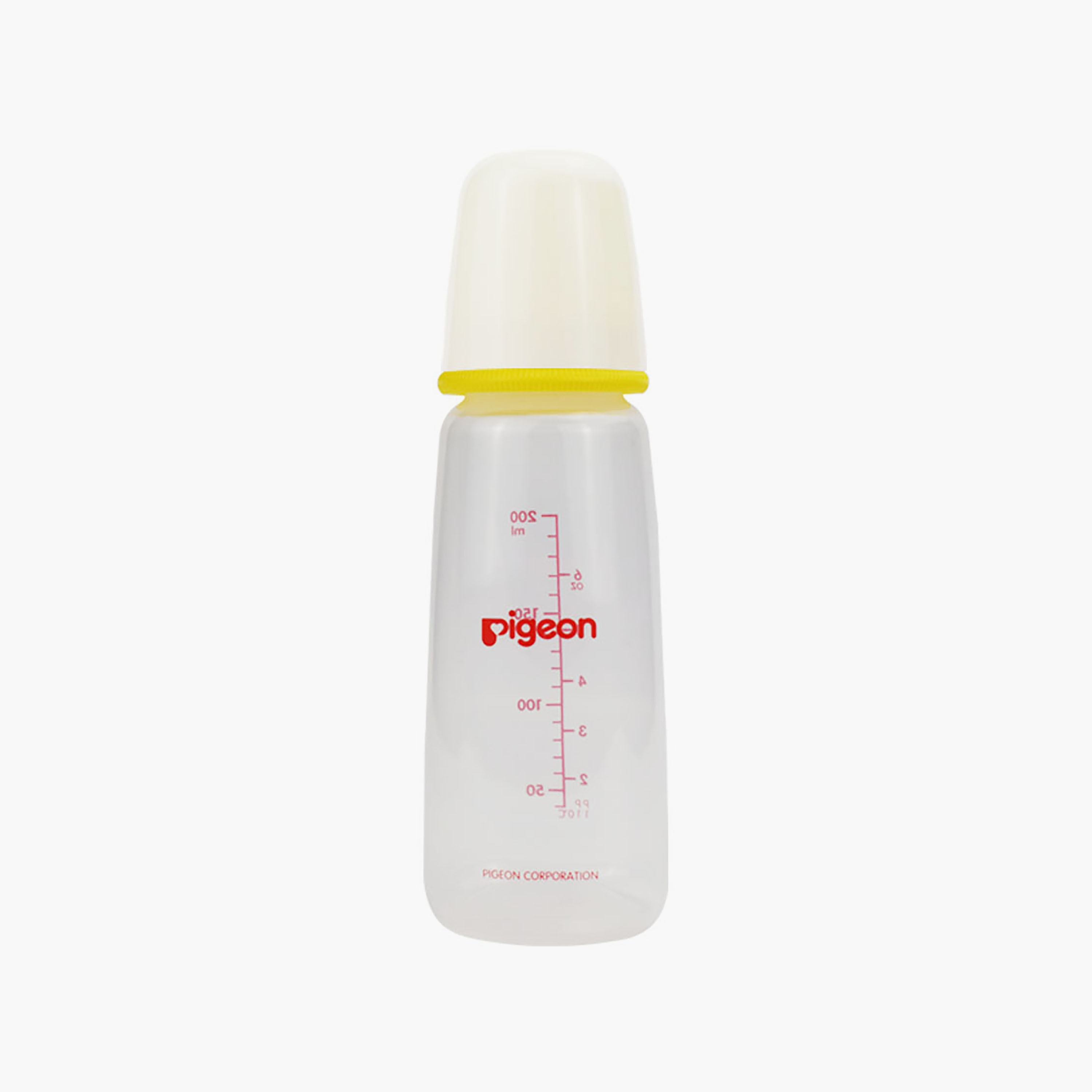 زجاجة رضاعة بغطاء بيضاء ورقبة رفيعة من بيجون، 200 مل، أصفر-baby-feeding-feedingbottles-bottlesandteats-image-1