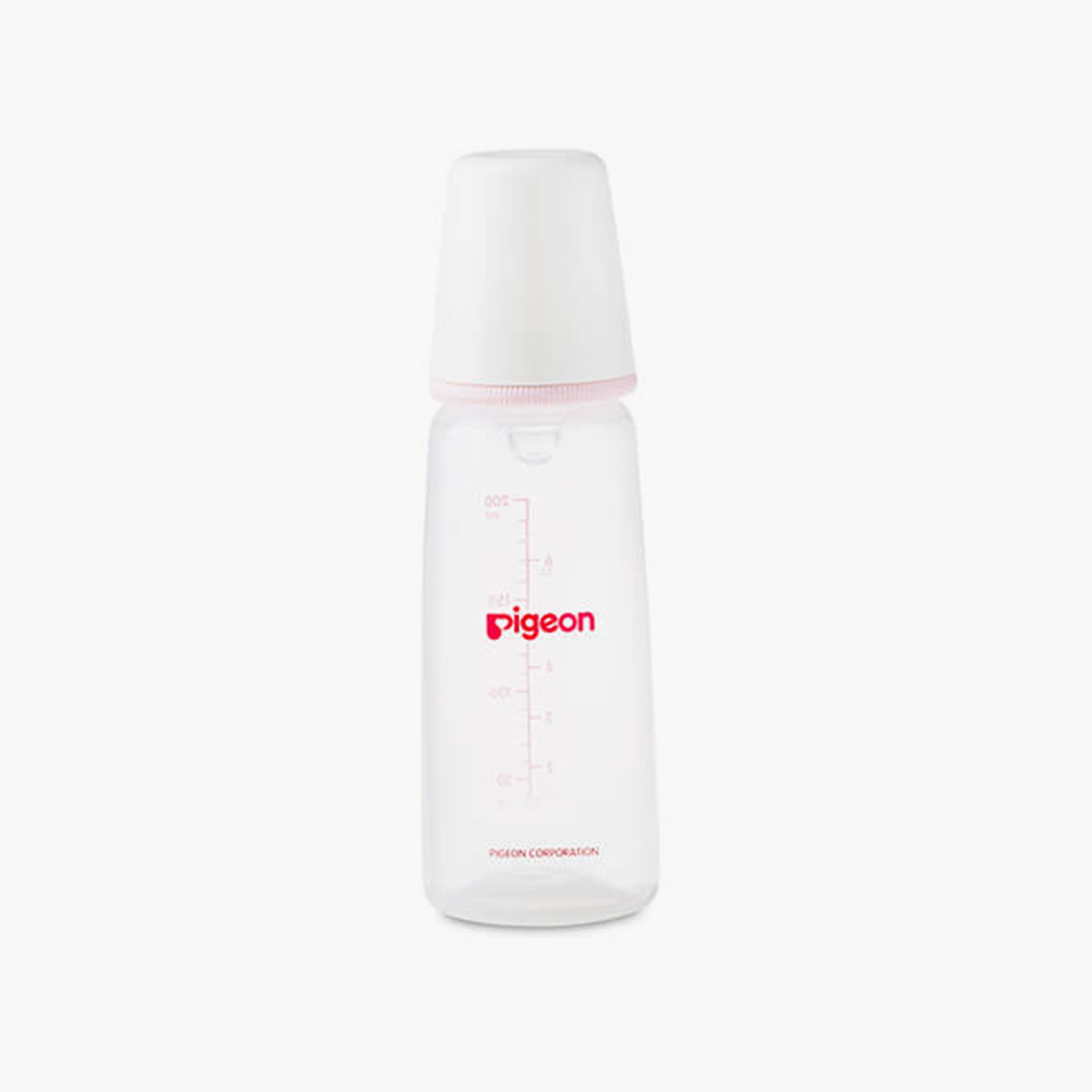 Pigeon Slim Neck White Cap Feeding Bottle, Pink, 200 ml-baby-feeding-feedingbottles-bottlesandteats-image-1