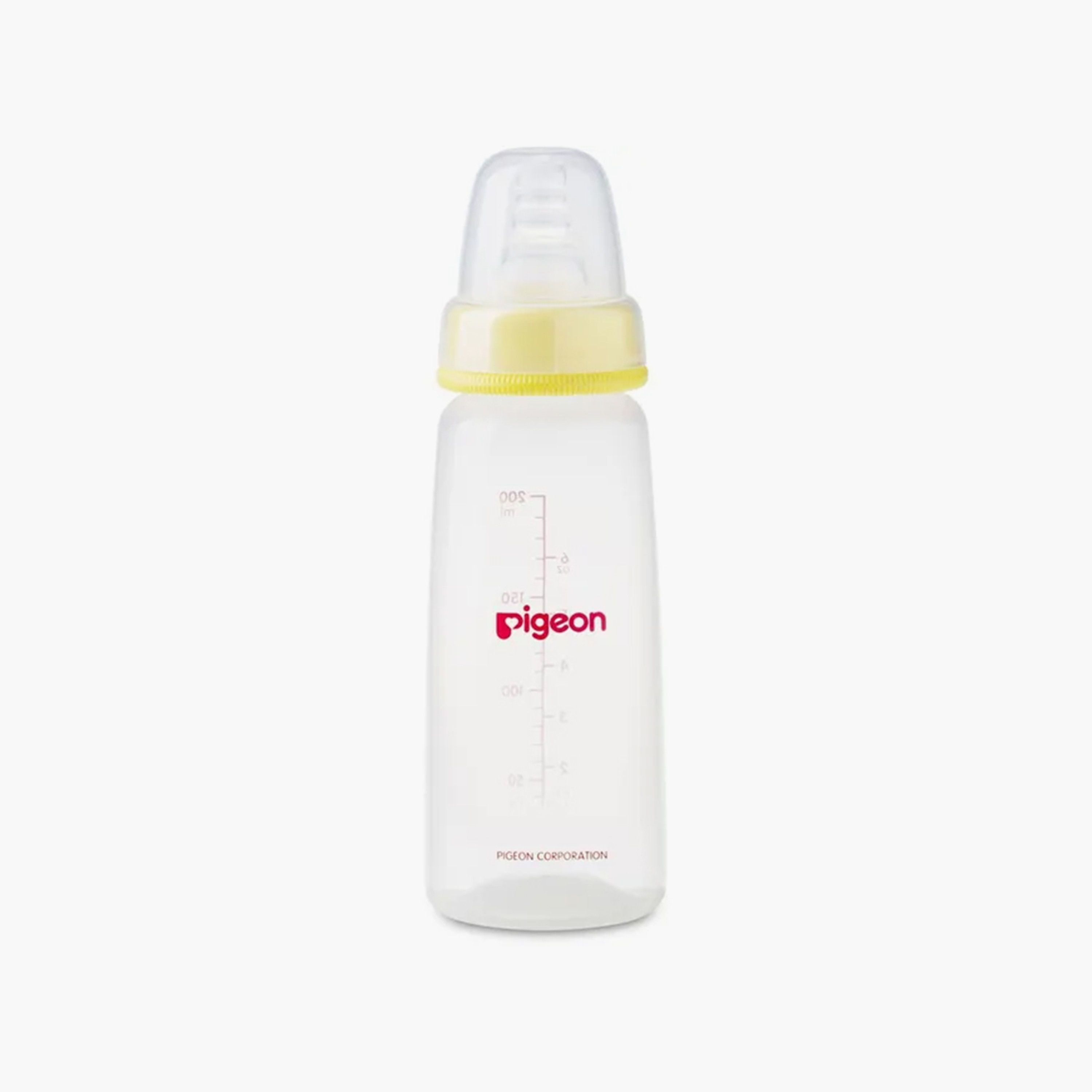 Pigeon Slim Neck Clear Cap Feeding Bottle, Yellow, 240 ml-baby-feeding-feedingbottles-bottlesandteats-image-1