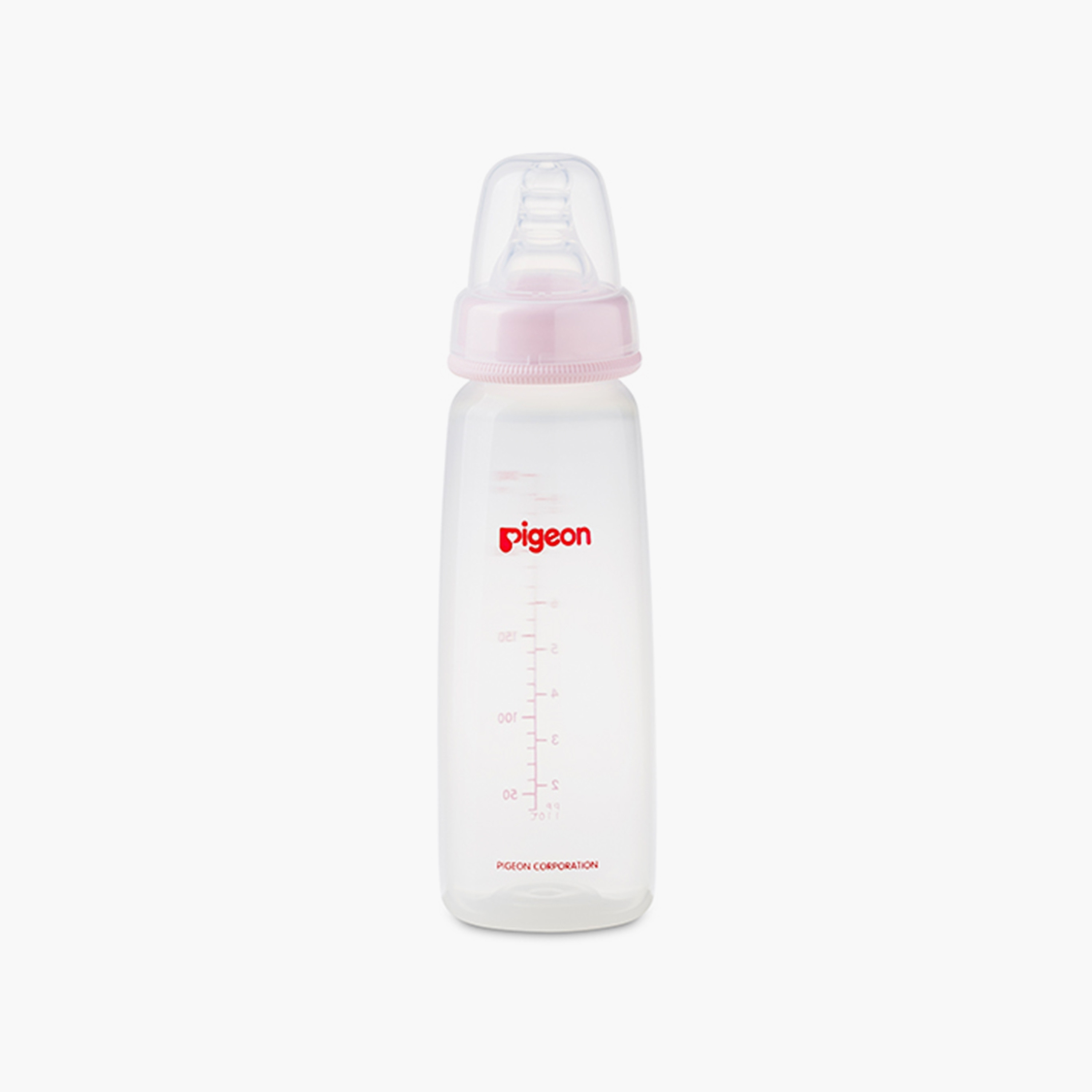 زجاجة رضاعة بغطاء شفافة ورقبة رفيعة من بيجون، وردي، 240 مل-baby-feeding-feedingbottles-bottlesandteats-image-1