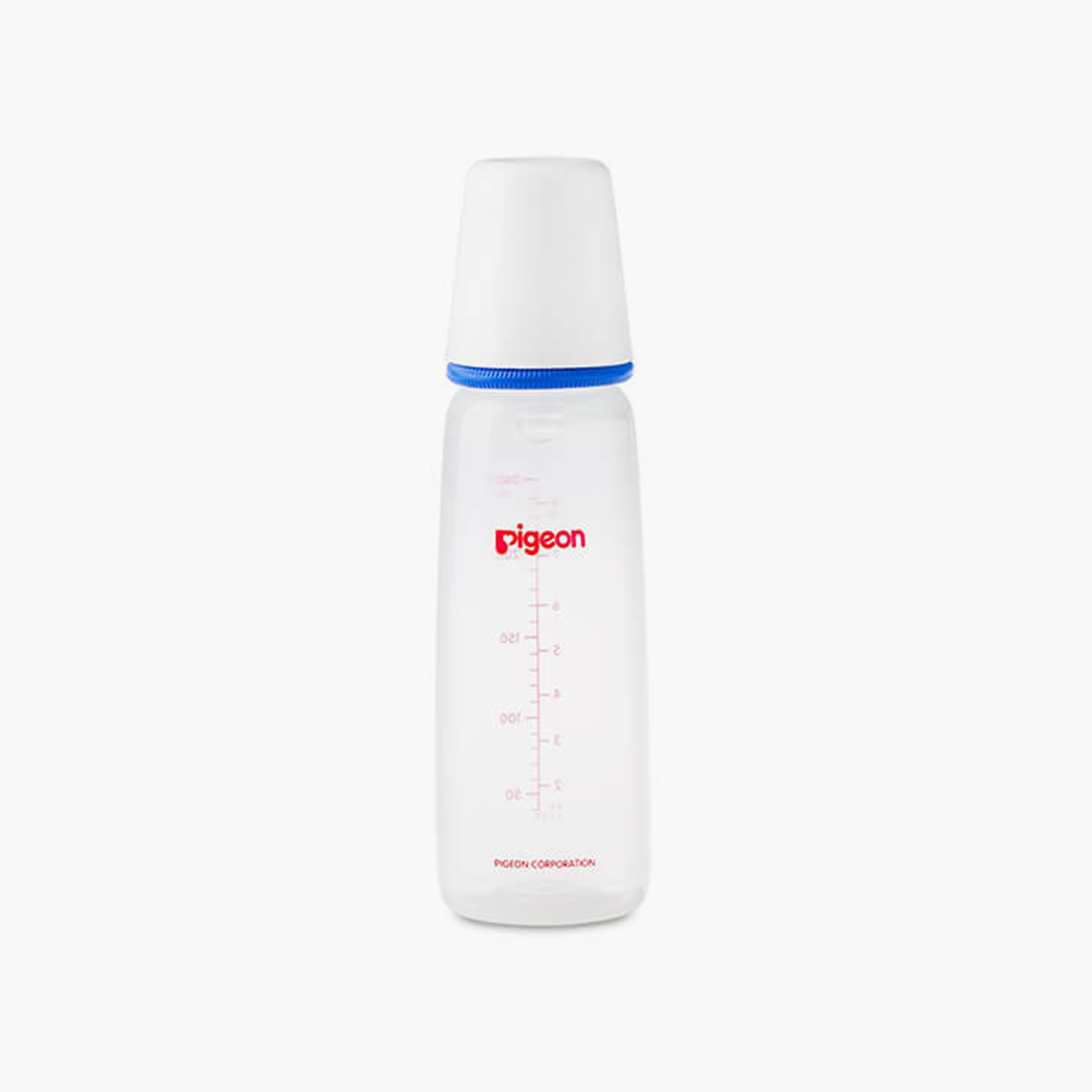 Pigeon Slim Neck White Cap Feeding Bottle, Blue, 240 ml-baby-feeding-feedingbottles-bottlesandteats-image-1