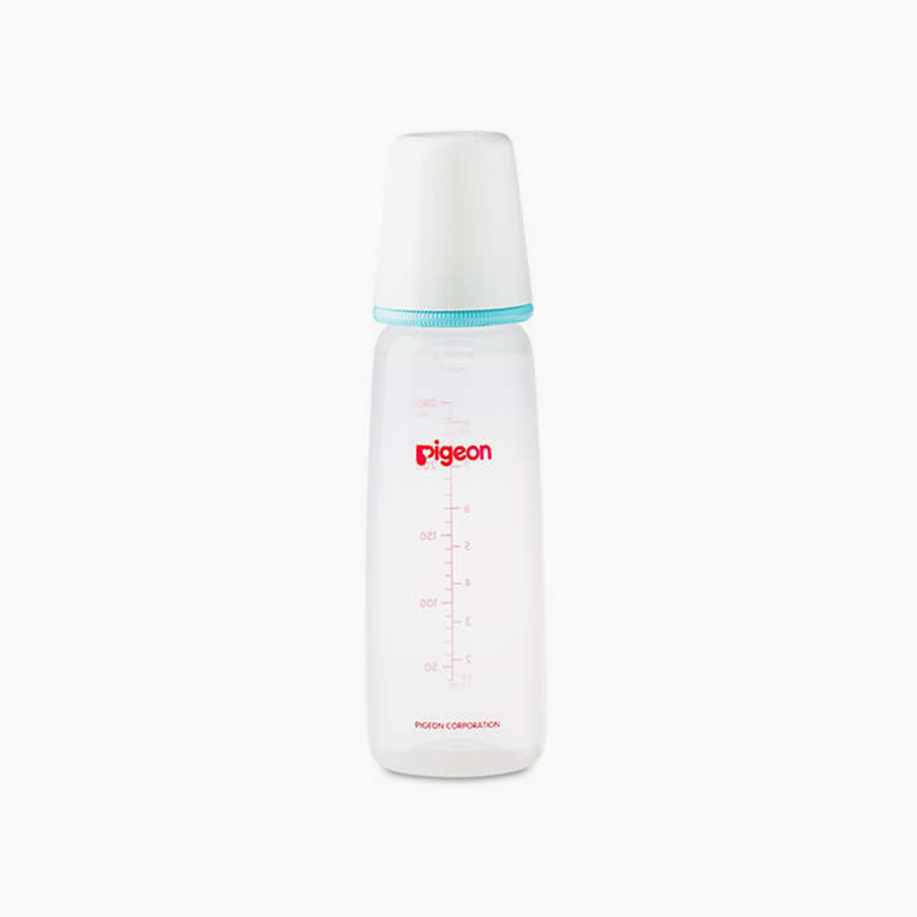 زجاجة رضاعة بغطاء بيضاء ورقبة رفيعة من بيجون، أزرق سماوي، 240 مل-baby-feeding-feedingbottles-bottlesandteats-image-1