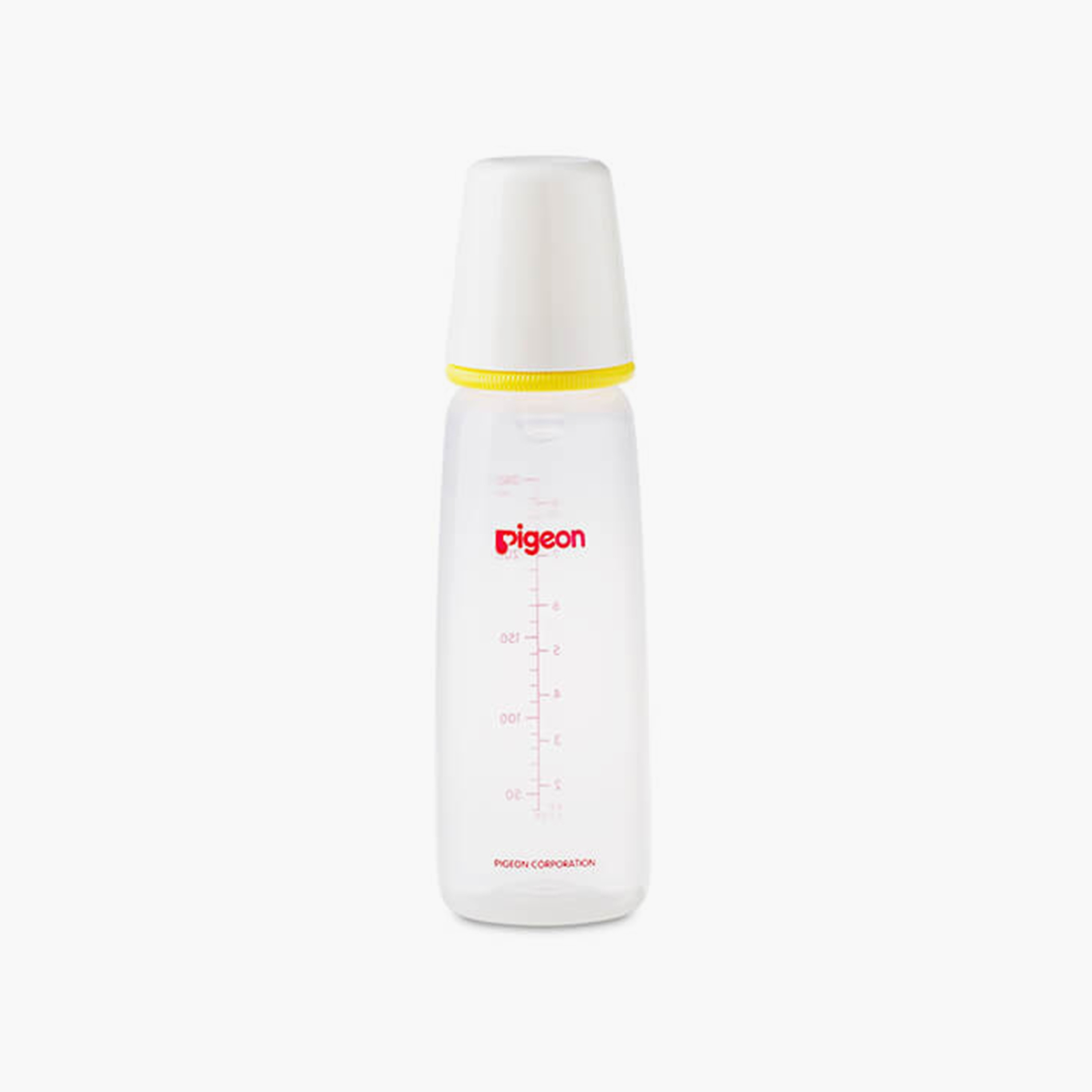 Pigeon Slim Neck White Cap Feeding Bottle, Yellow, 240 ml-baby-feeding-feedingbottles-bottlesandteats-image-1