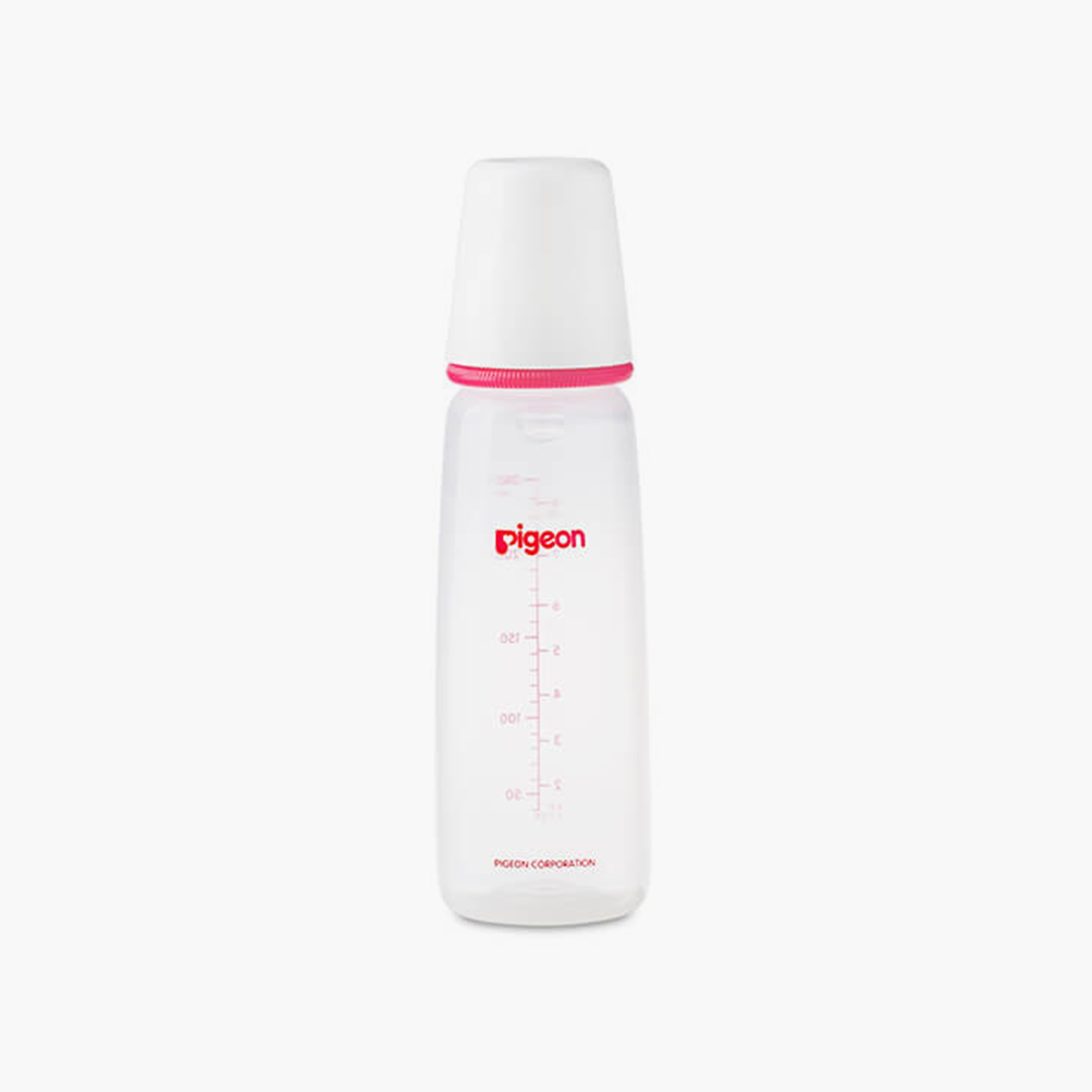 زجاجة رضاعة بغطاء بيضاء ورقبة رفيعة من بيجون، وردي، 240 مل-baby-feeding-feedingbottles-bottlesandteats-image-1