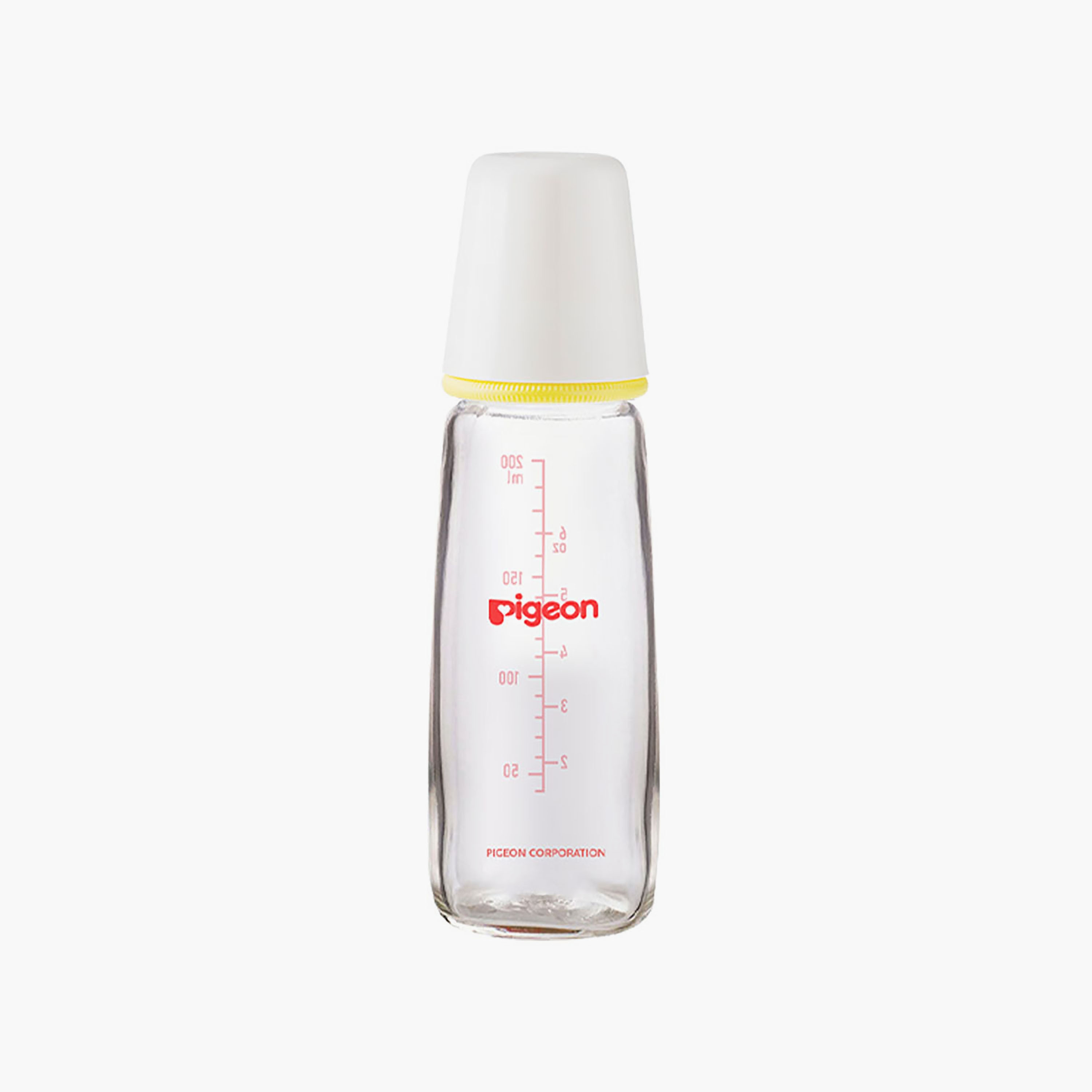 Pigeon Slim Neck Glass Feeding Bottle - Yellow - 200 ml-baby-feeding-feedingbottles-bottlesandteats-image-1