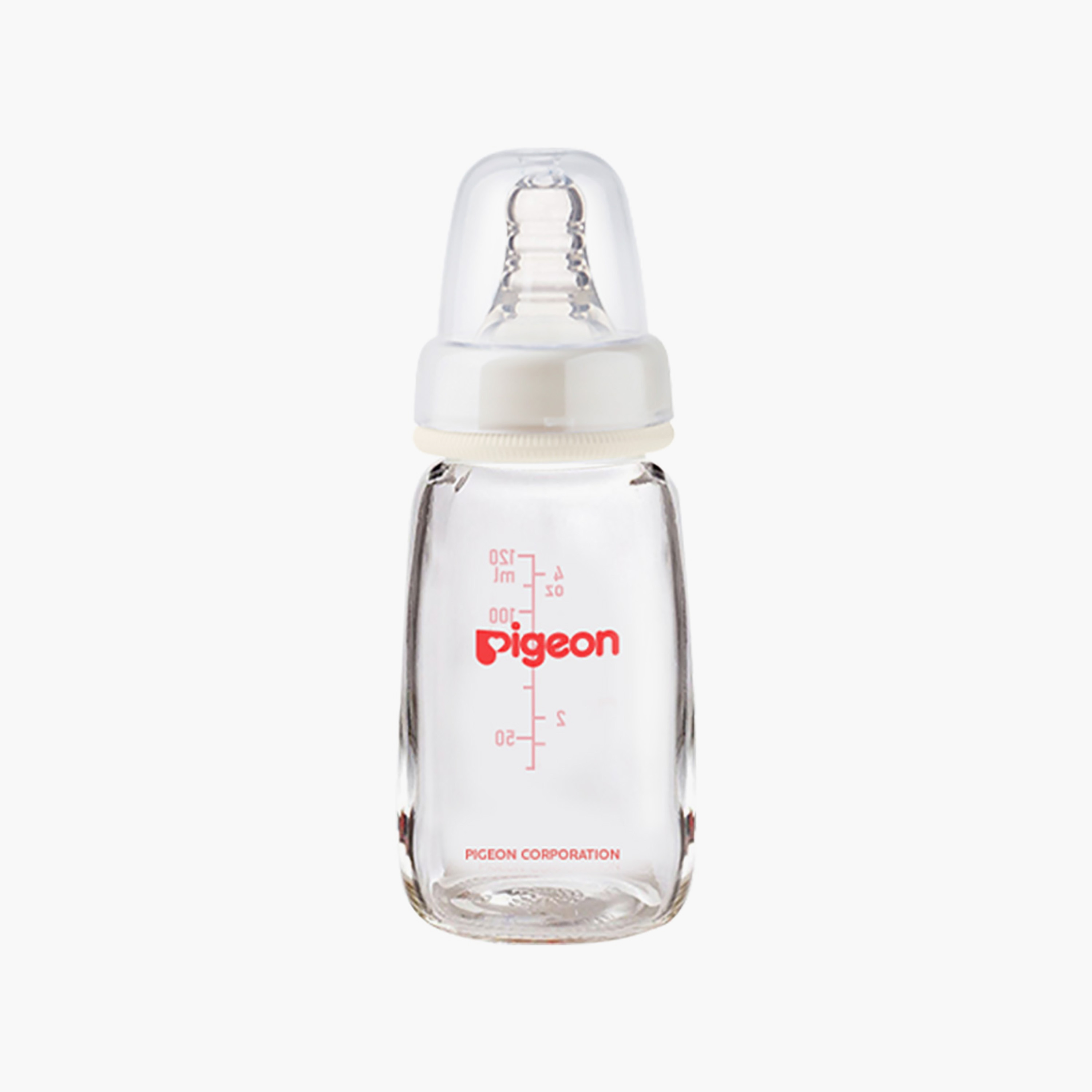 زجاجة رضاعة زجاجية شفافة ذات عنق رفيع وغطاء من بيجون، 120 مل-baby-feeding-feedingbottles-bottlesandteats-image-1
