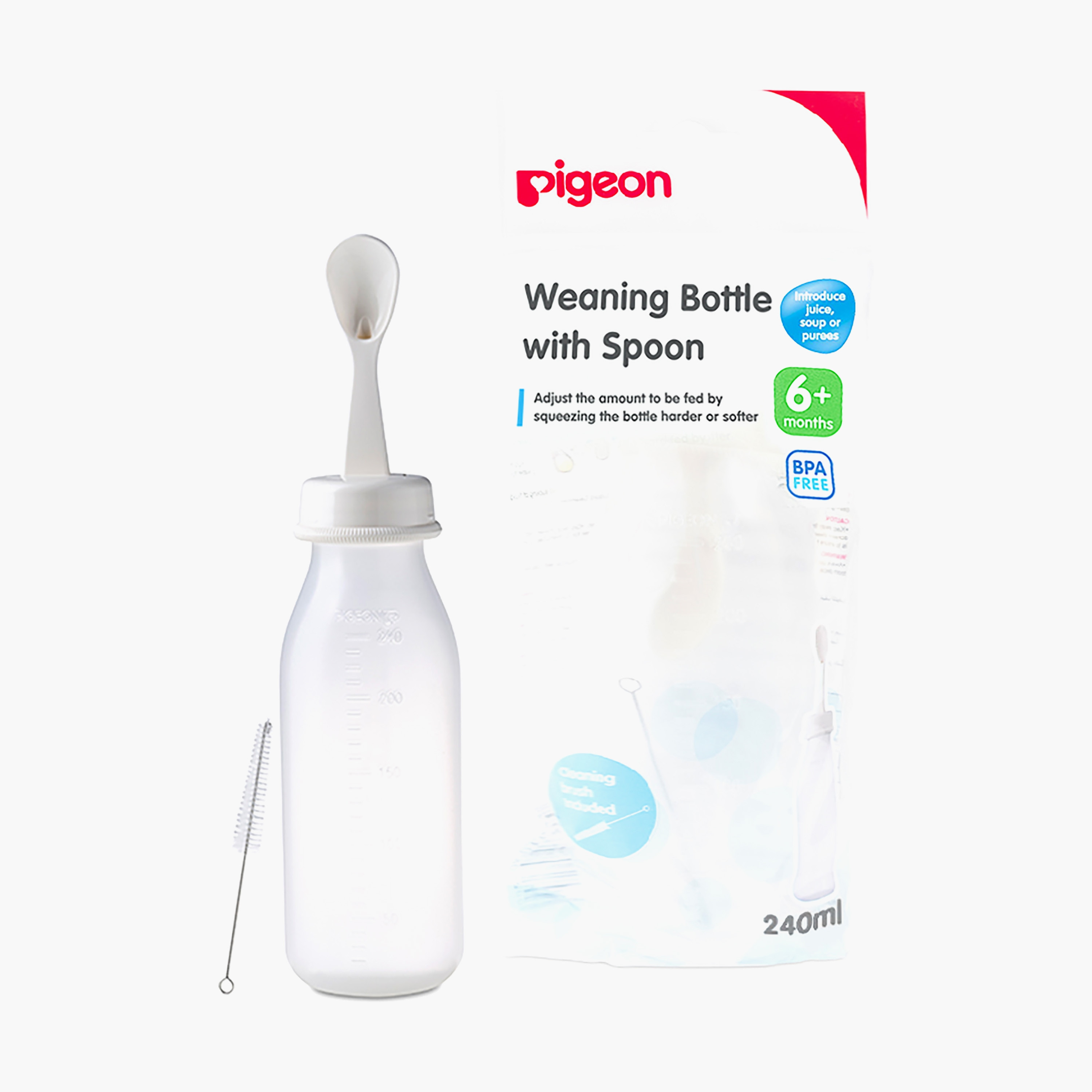 زجاجة فطام مع ملعقة وفرشاة من بيجون، 240 مل-baby-feeding-feedingbottles-bottlesandteats-image-1