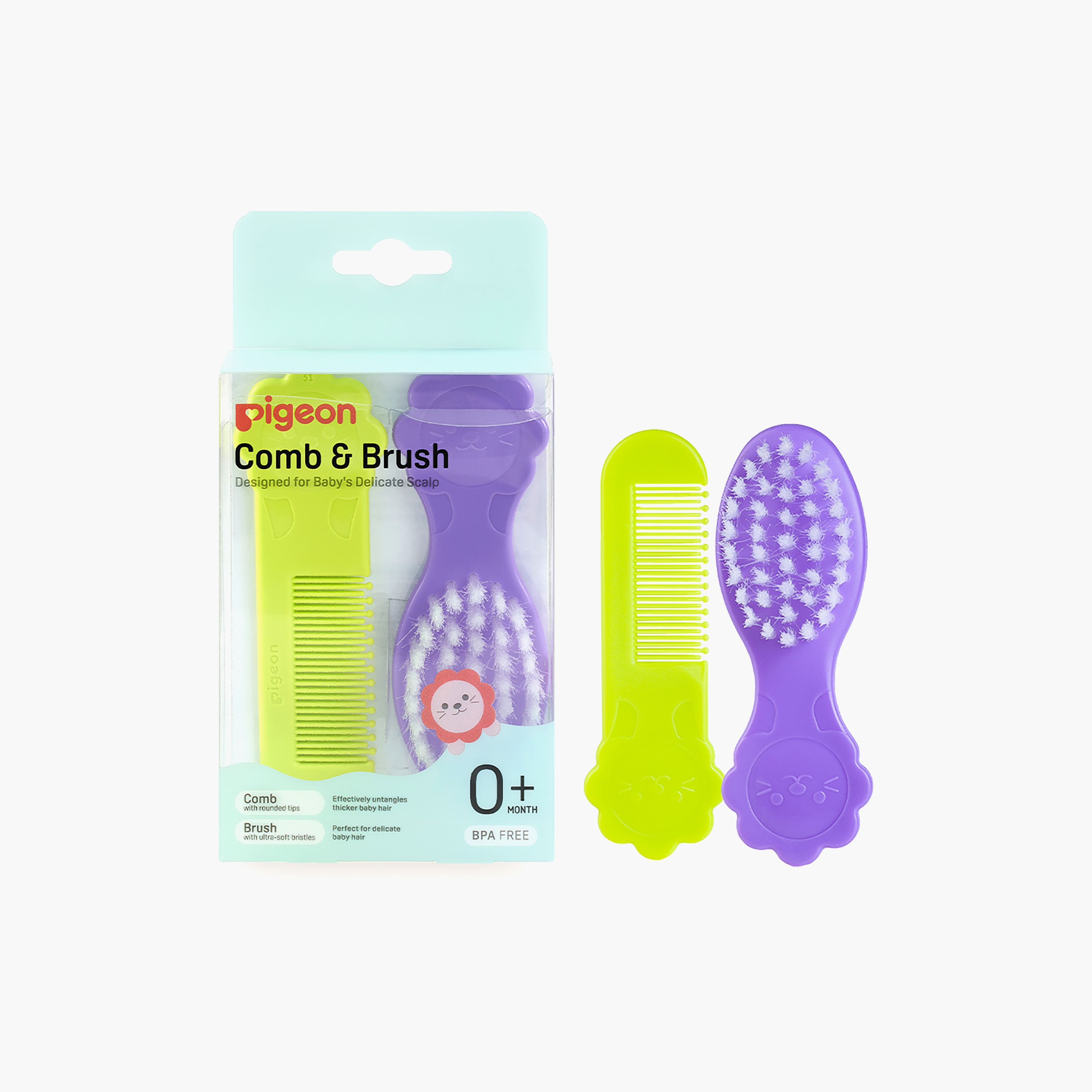 Pigeon Comb & Brush Set-baby-bathandcare-hairbodyskincare-image-1