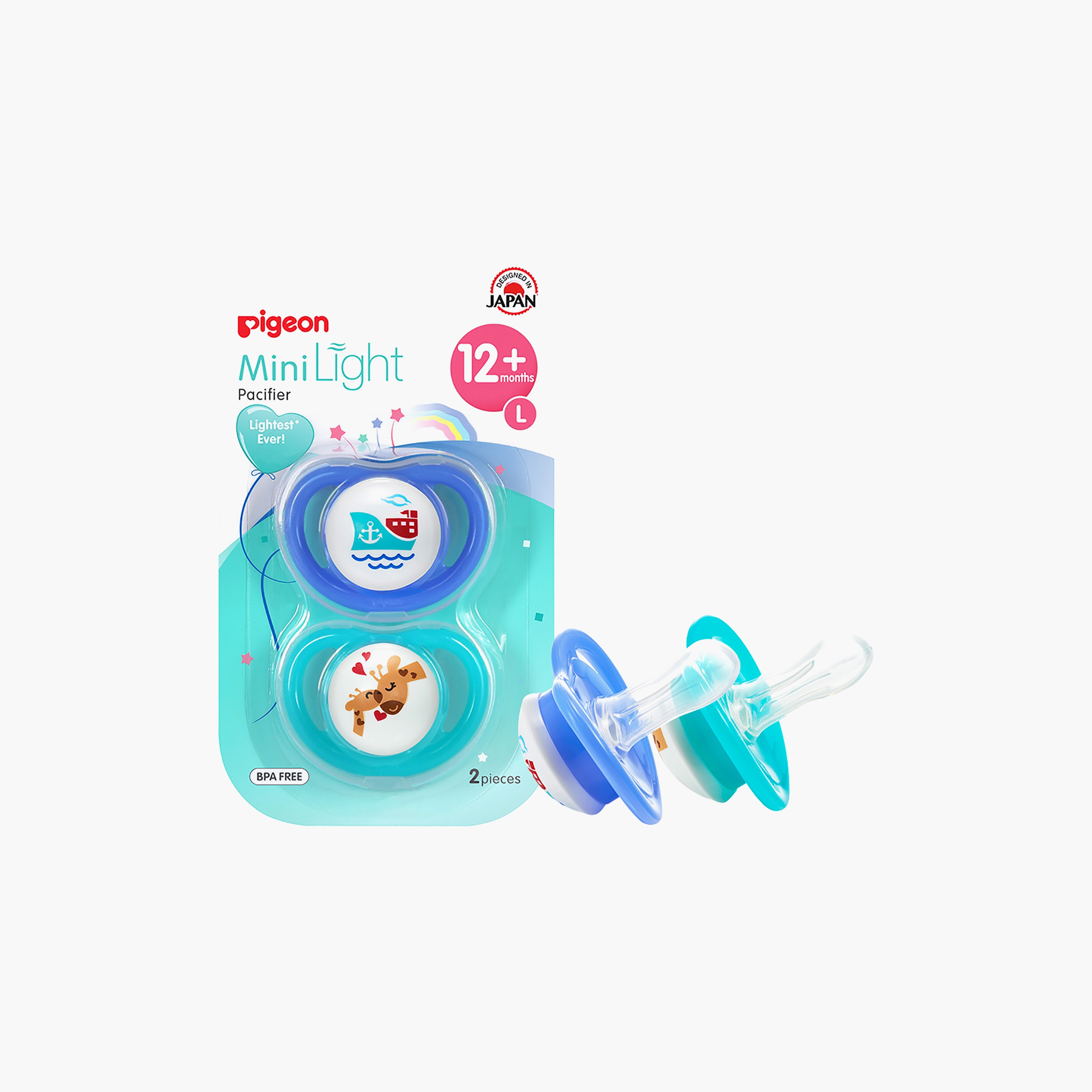 لهايات ميني لايت قطعتين من بيجون، سفينة وزرافة-baby-feeding-pacifiers-image-1