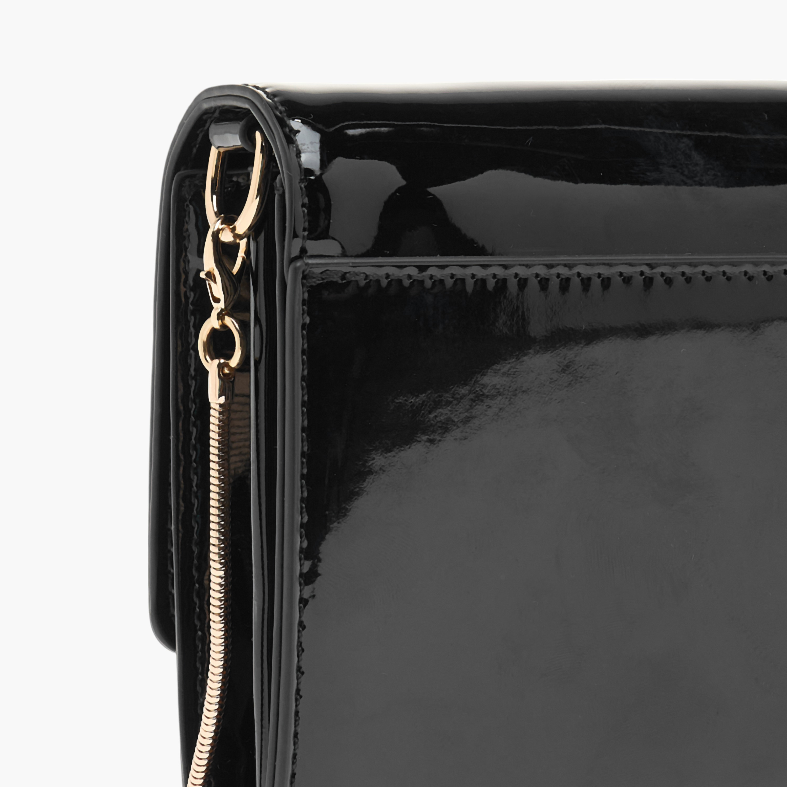 شنطة كلاتش سادة بحزام سلسلة قابل للفصل وطية إغلاق من سيليست-women-bagsandwallets-wallets-image-5