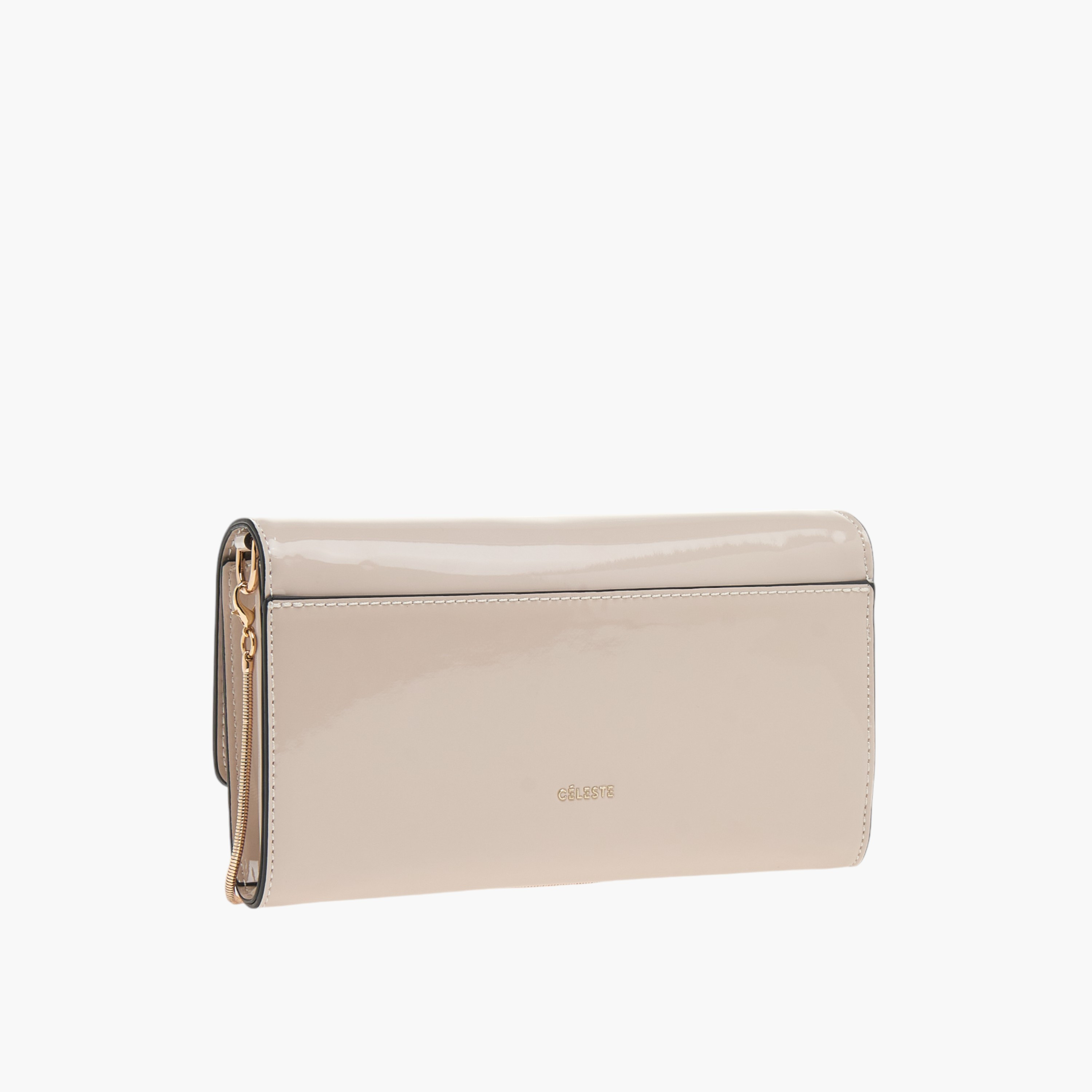 Celeste Solid Clutch with Detachable Chain Strap and Flap Closure-women-bagsandwallets-wallets-image-3