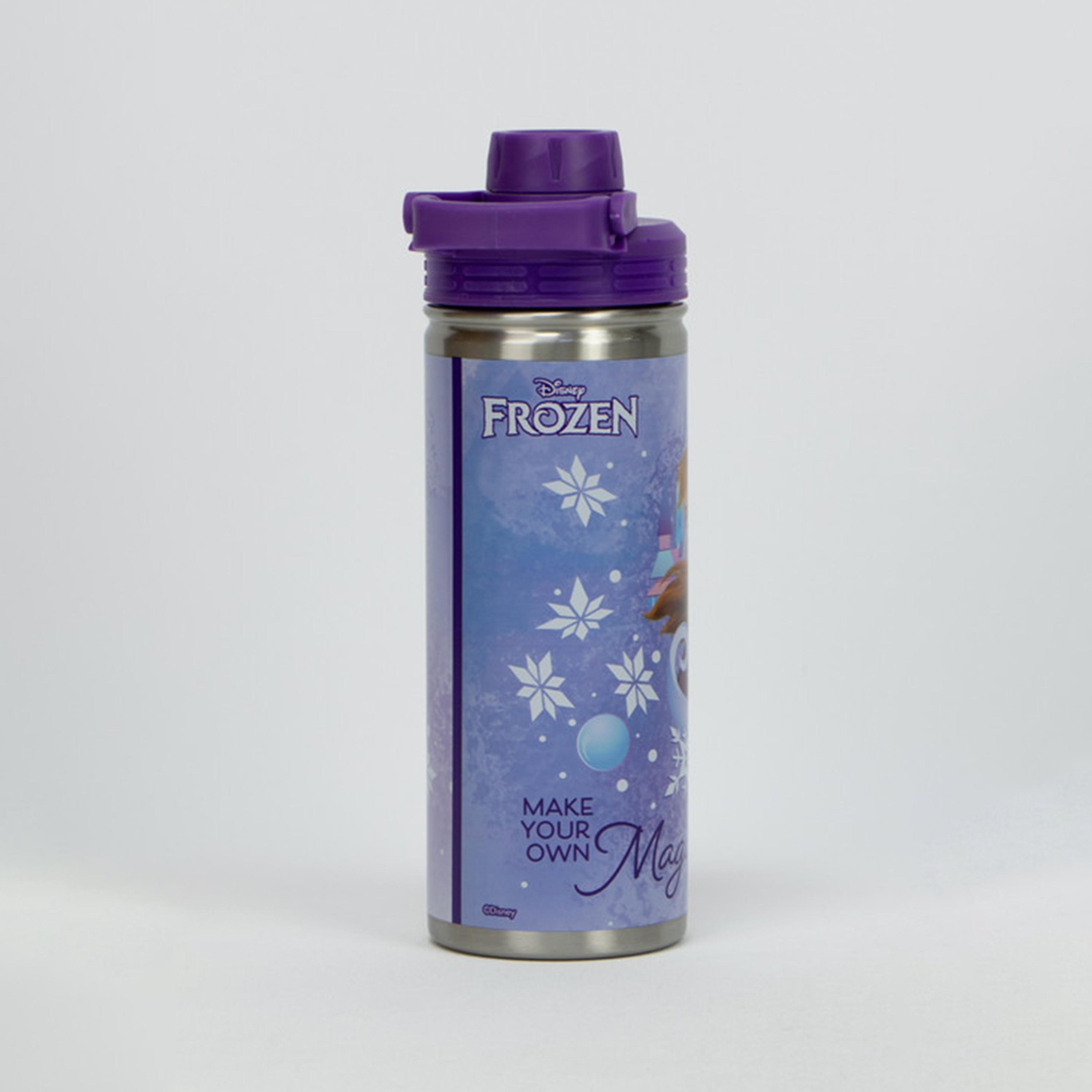 Disney Frozen Printed BPA Free Stainless Steel Insulated Water Bottle - Frozen - Purple - 620 ml-school-waterbottles-image-4