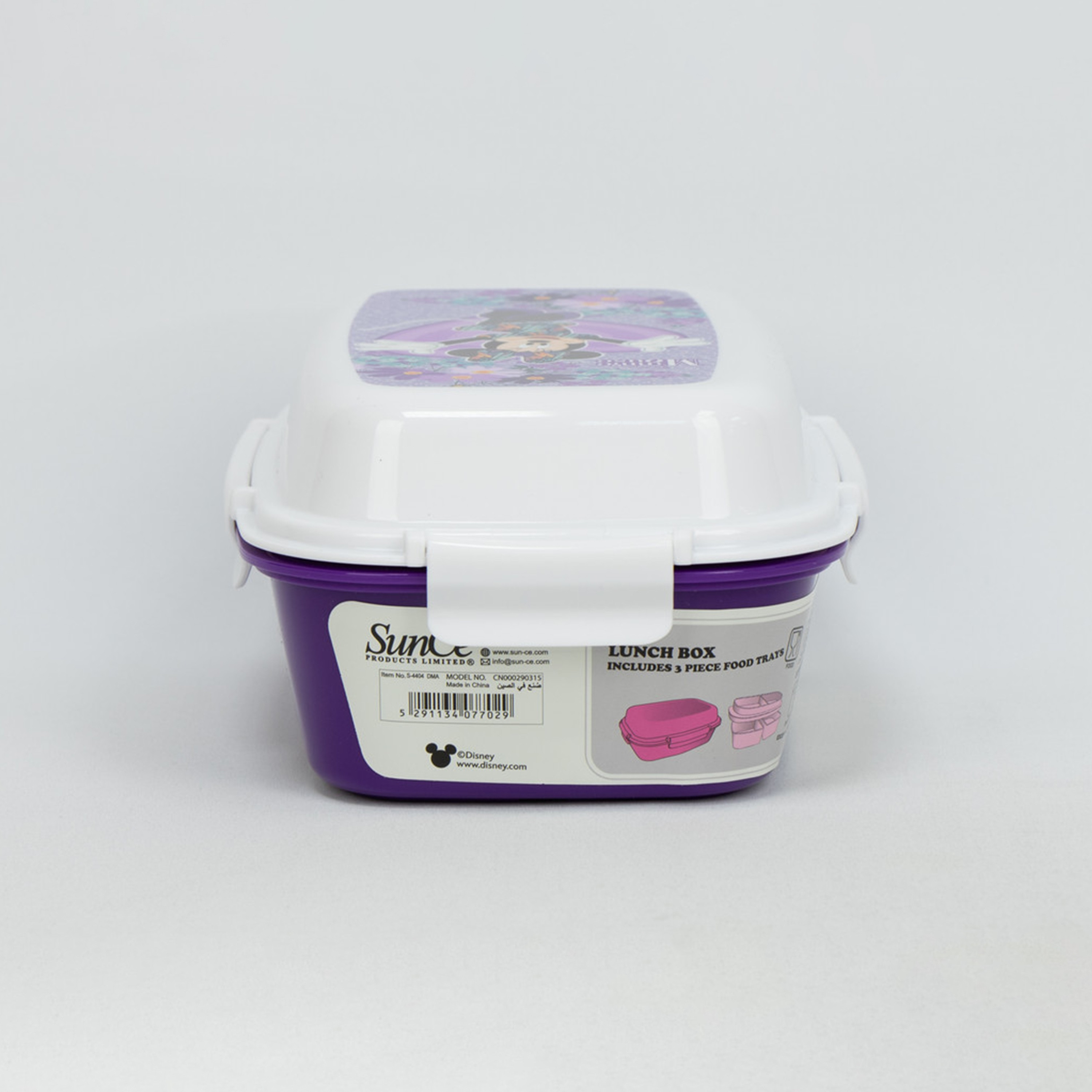 Disney Minnie Printed BPA Lunch Box with 4 Clip Closure & 4 Trays - Purple-school-lunchessentials-lunchboxes-image-4