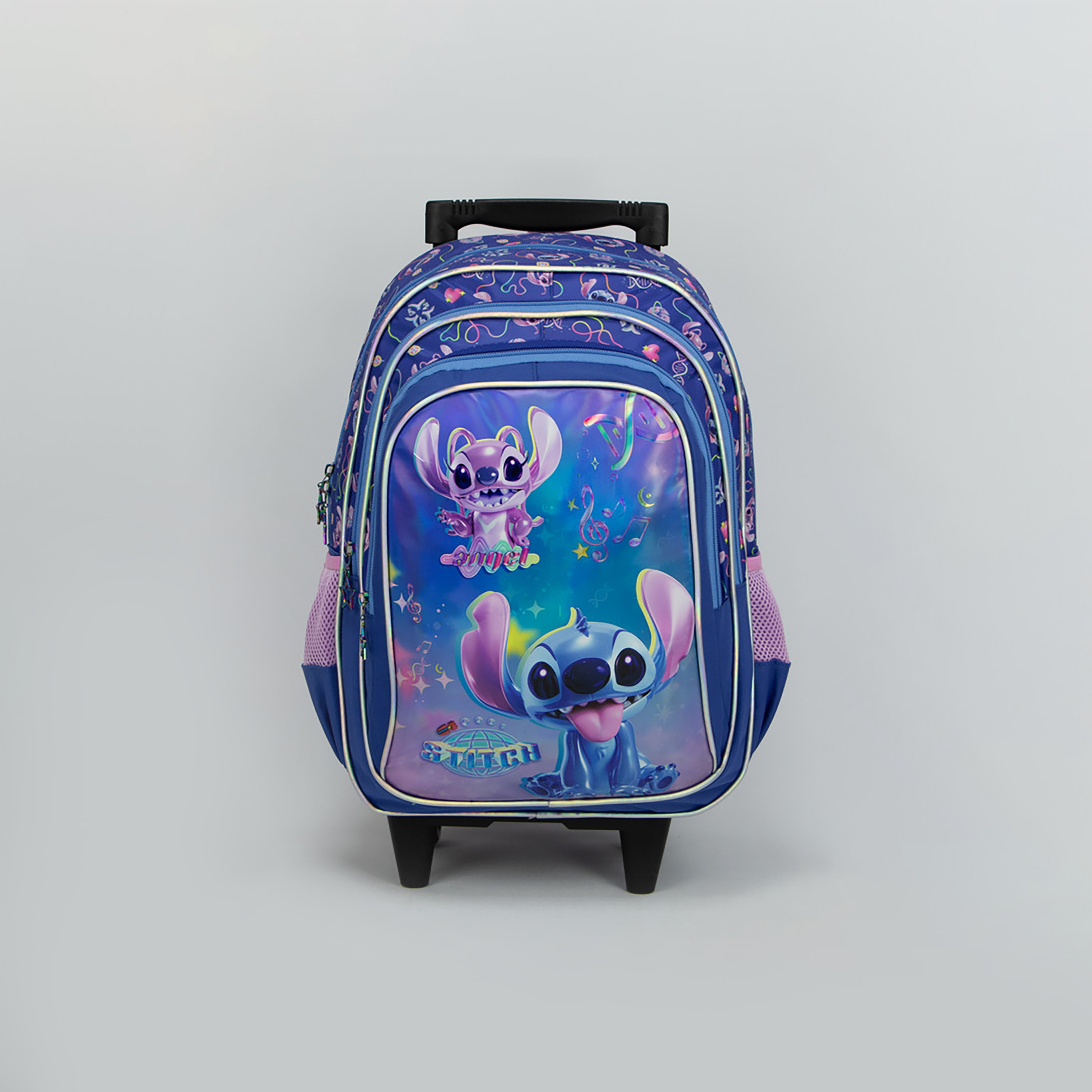 Disney Stitch Printed Trolley Backpack - Purple - 16 Inch-school-bagsandbackpacks-trolleybags-image-1